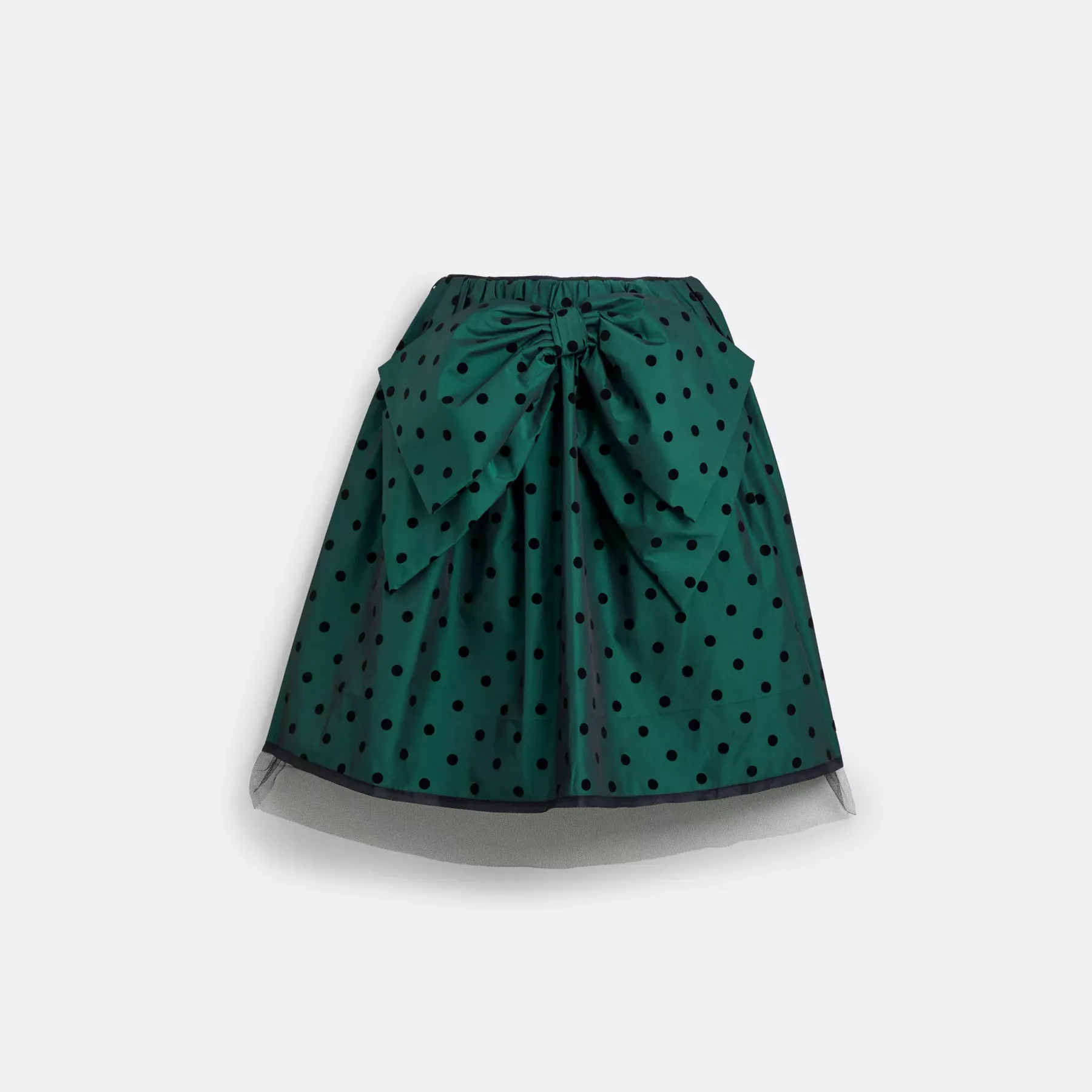 Flocked Taffeta Skirt Green