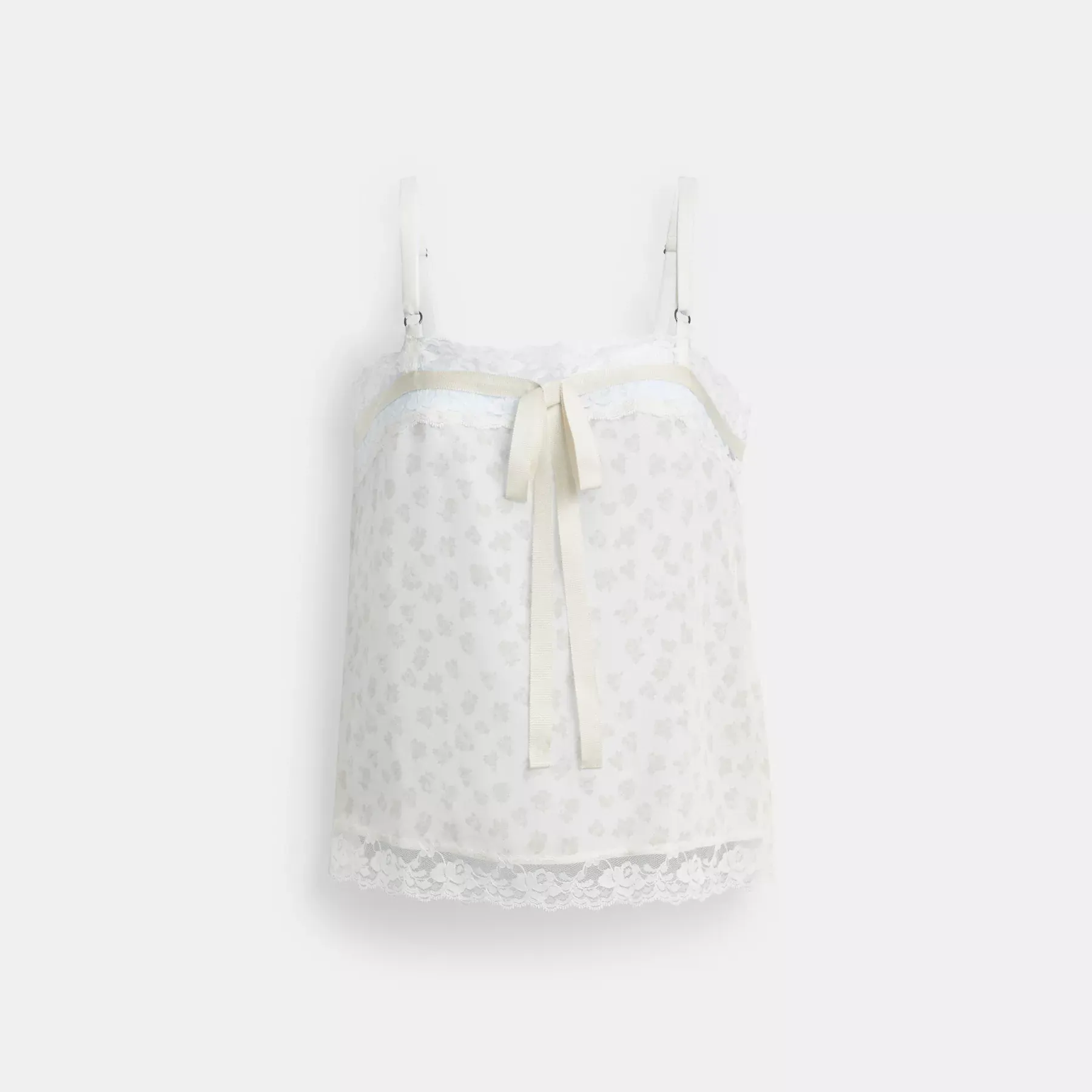 Floral Silk Top White Multi