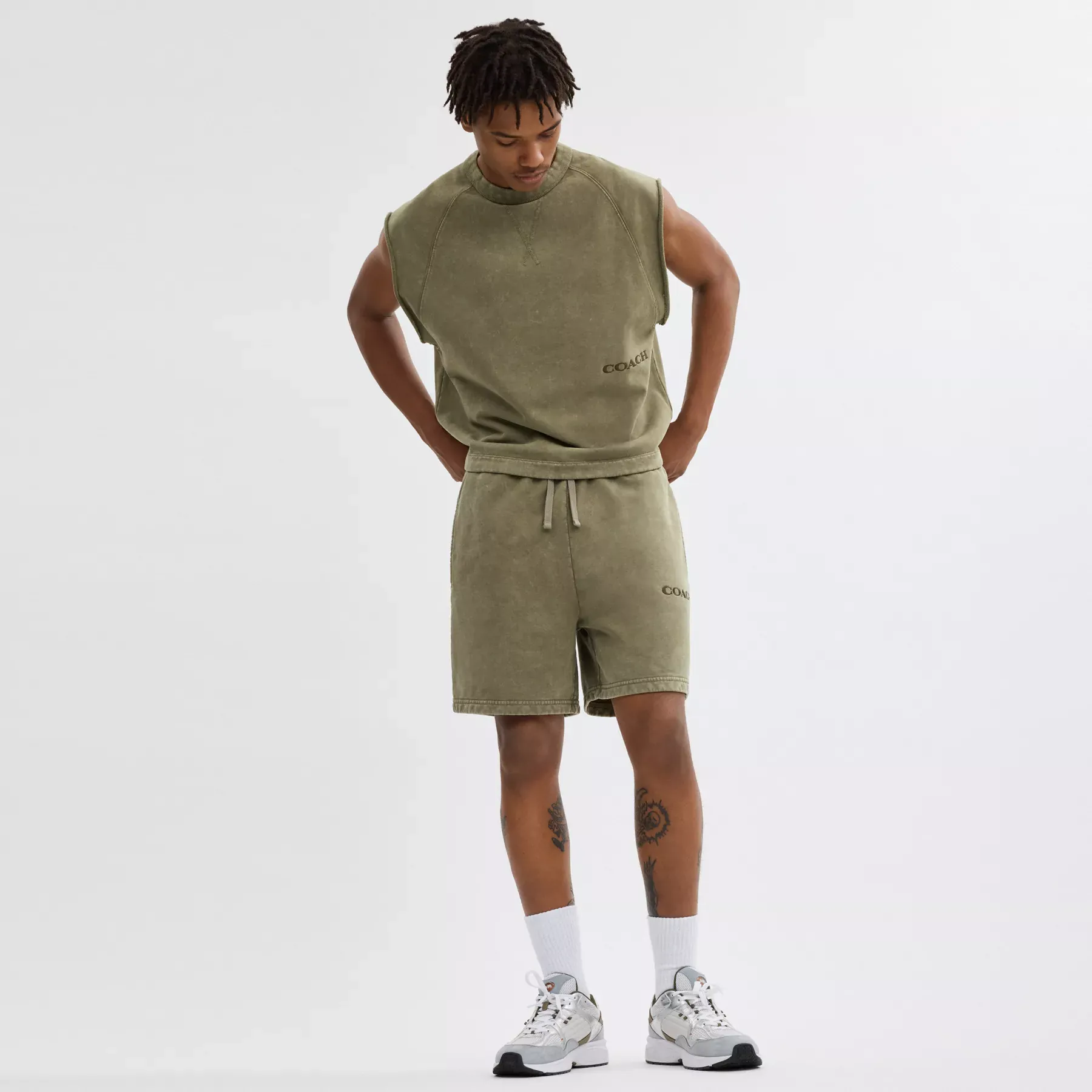Garment Dye Pull On Shorts Olive
