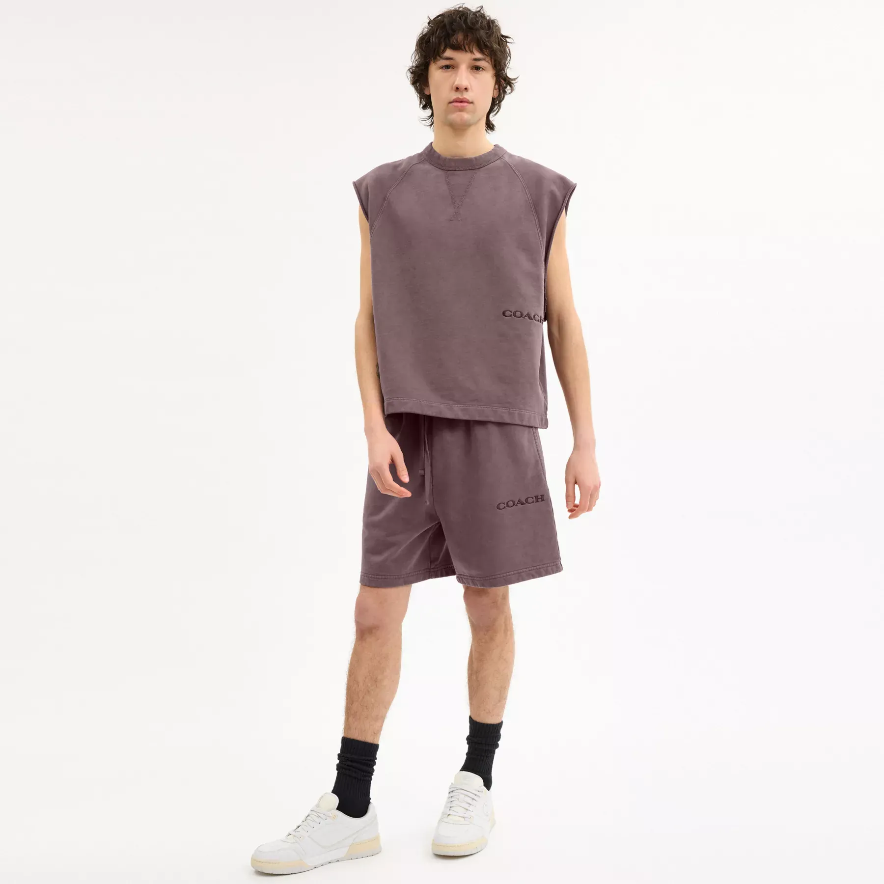 Garment Dye Pull On Shorts Purple