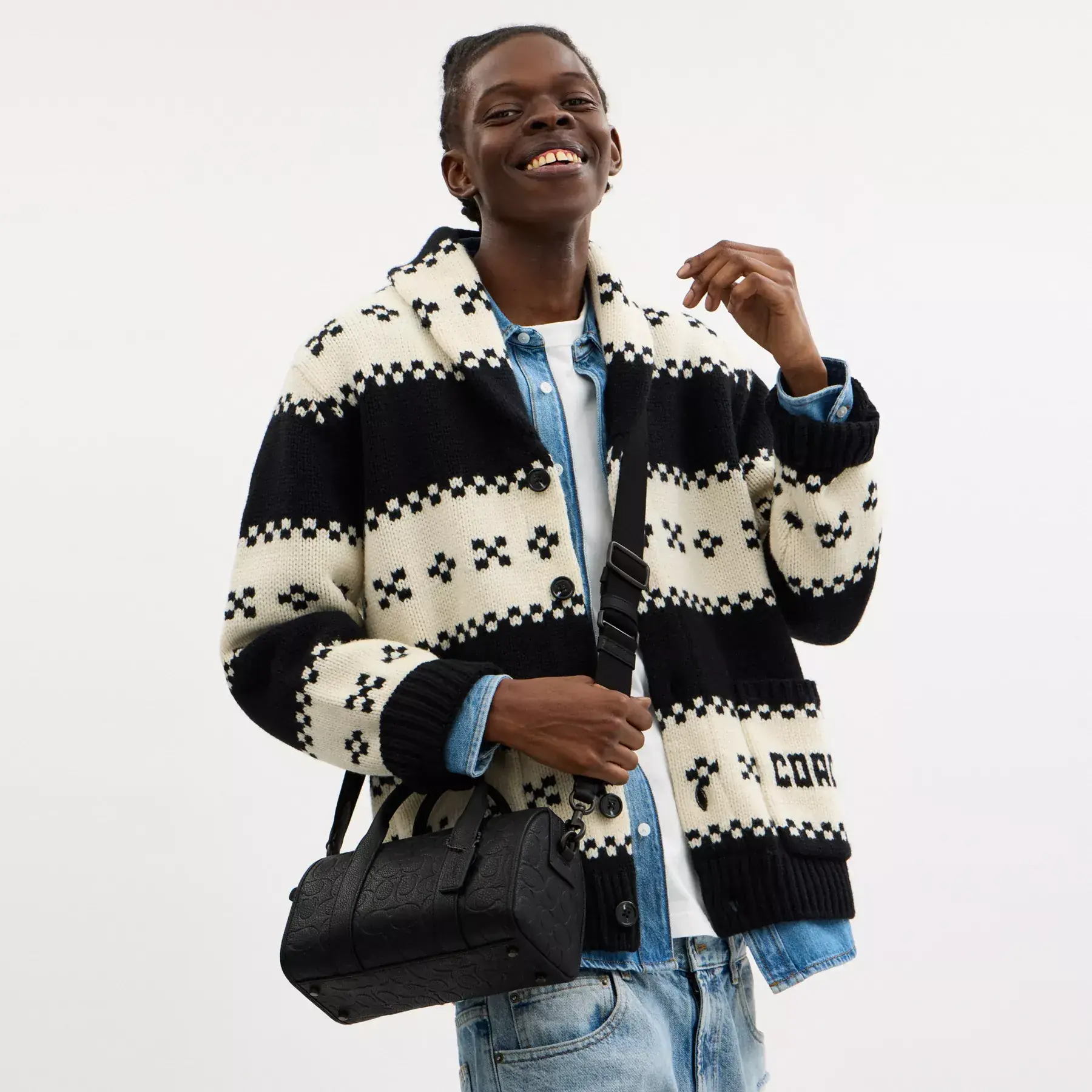 Gotham Duffle 24 In Signature Leather Black Gotham Duffle 24 In Signature Leather Black