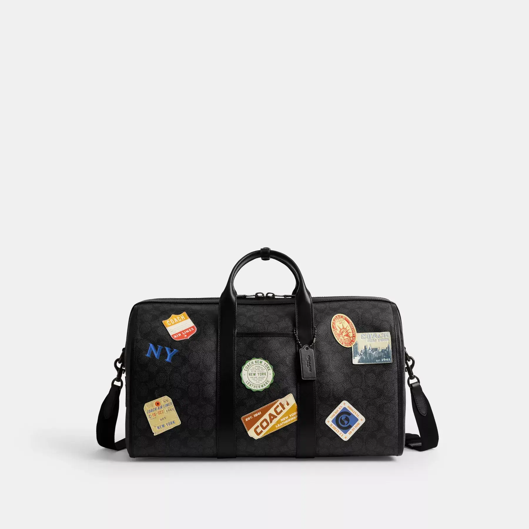 Gotham Duffle Bag 45 In Signature Canvas With Patches Charcoal Multi