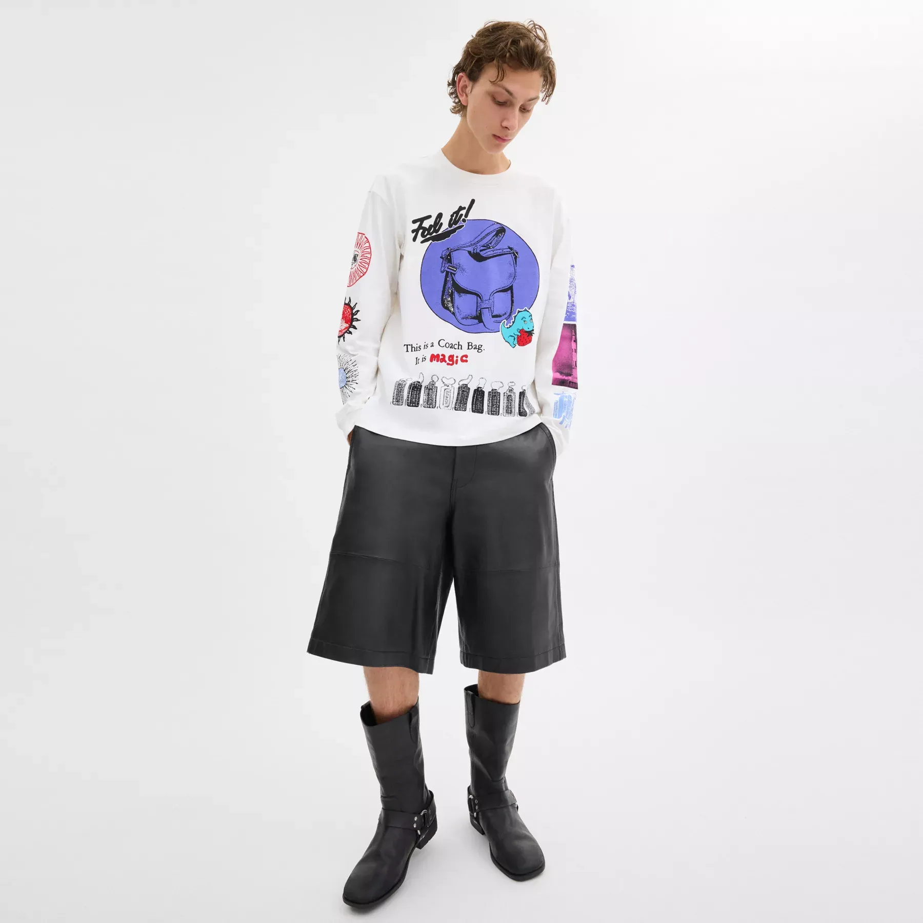 Graphic Long Sleeve T-Shirt White Cream