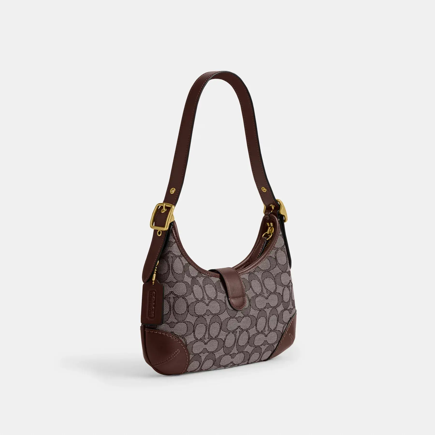 Hamptons Hobo Bag In Signature Jacquard Oak Maple