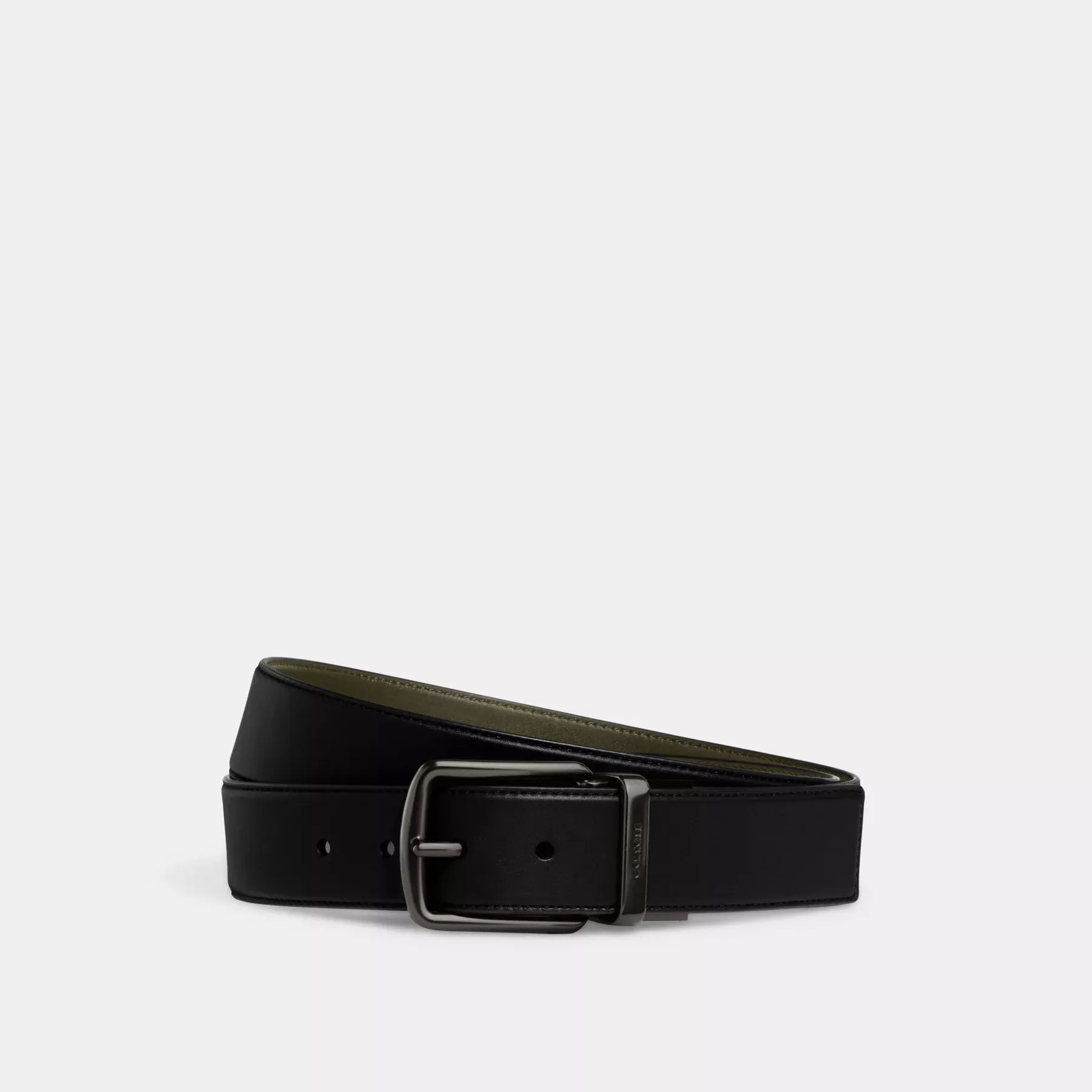 Harness Buckle Cut-To-Size Reversible Belt, 38mm Black/Army Green
