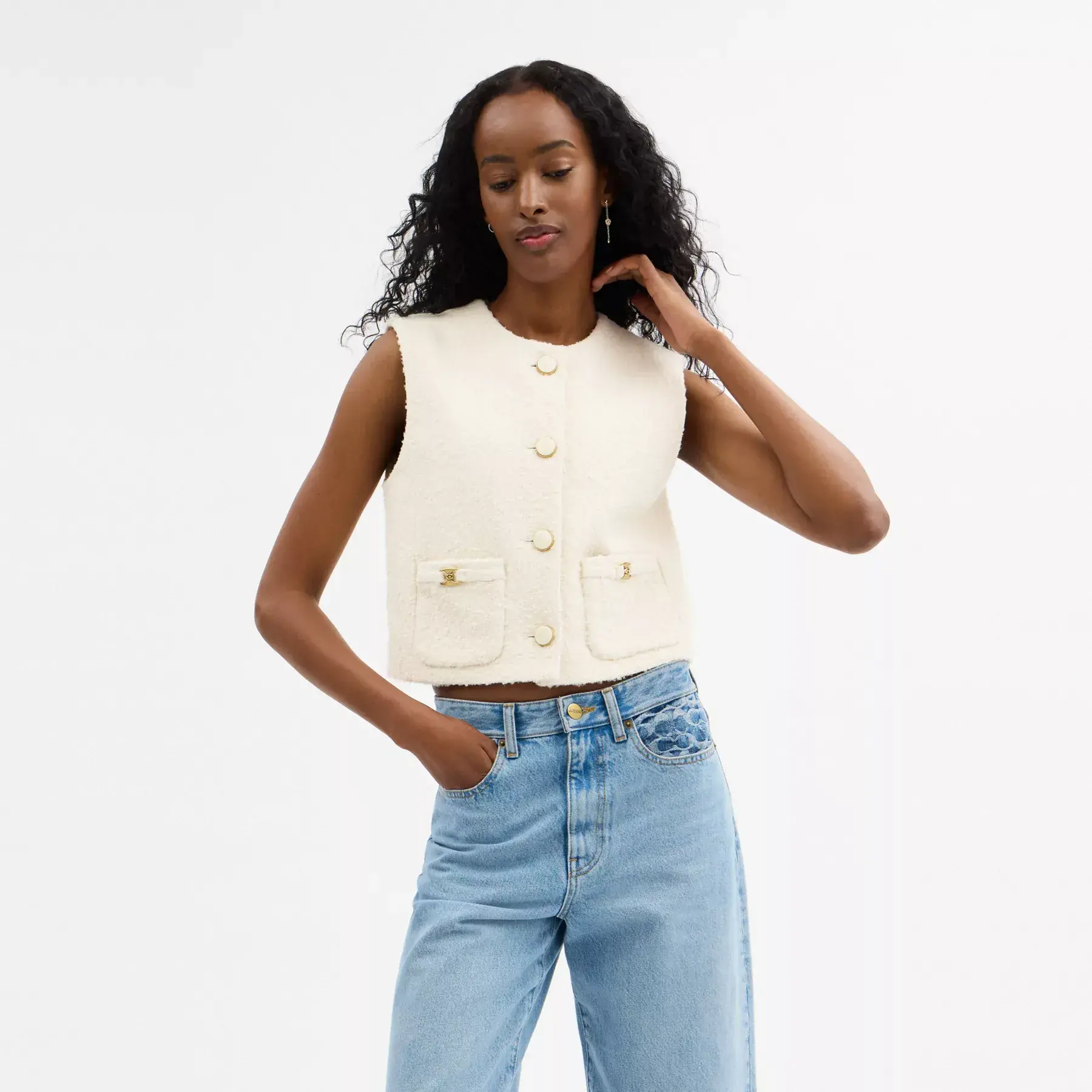 Heritage C Boucle Vest Cream