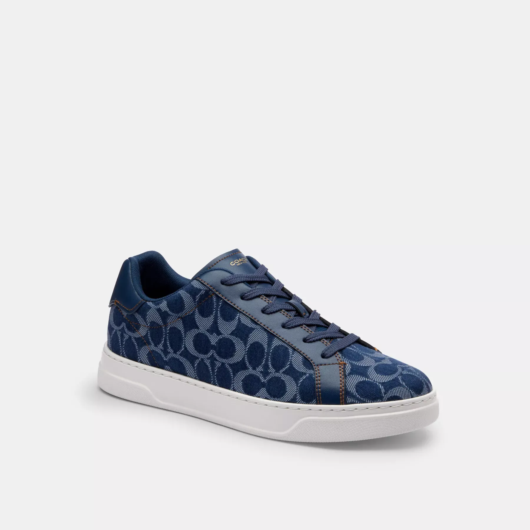 High Line Sneaker In Signature Denim Deep Blue Multi