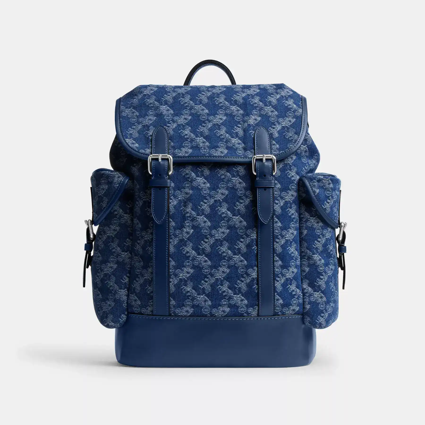 Hitch Backpack With Horse And Carriage Print Deep Blue