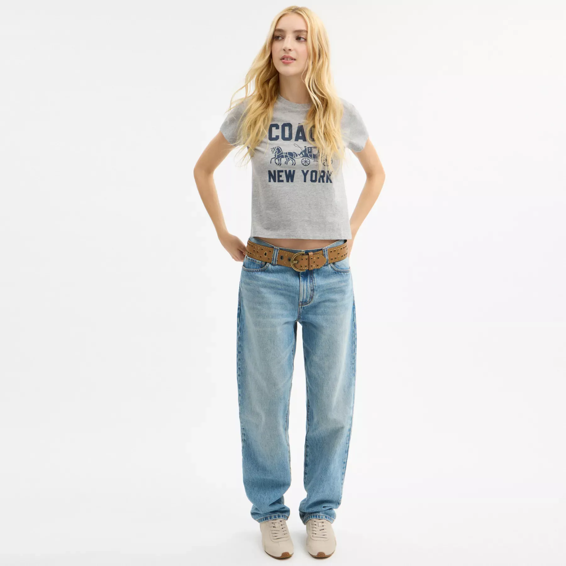 Horse And Carriage T-Shirt In Organic Cotton Heather Grey