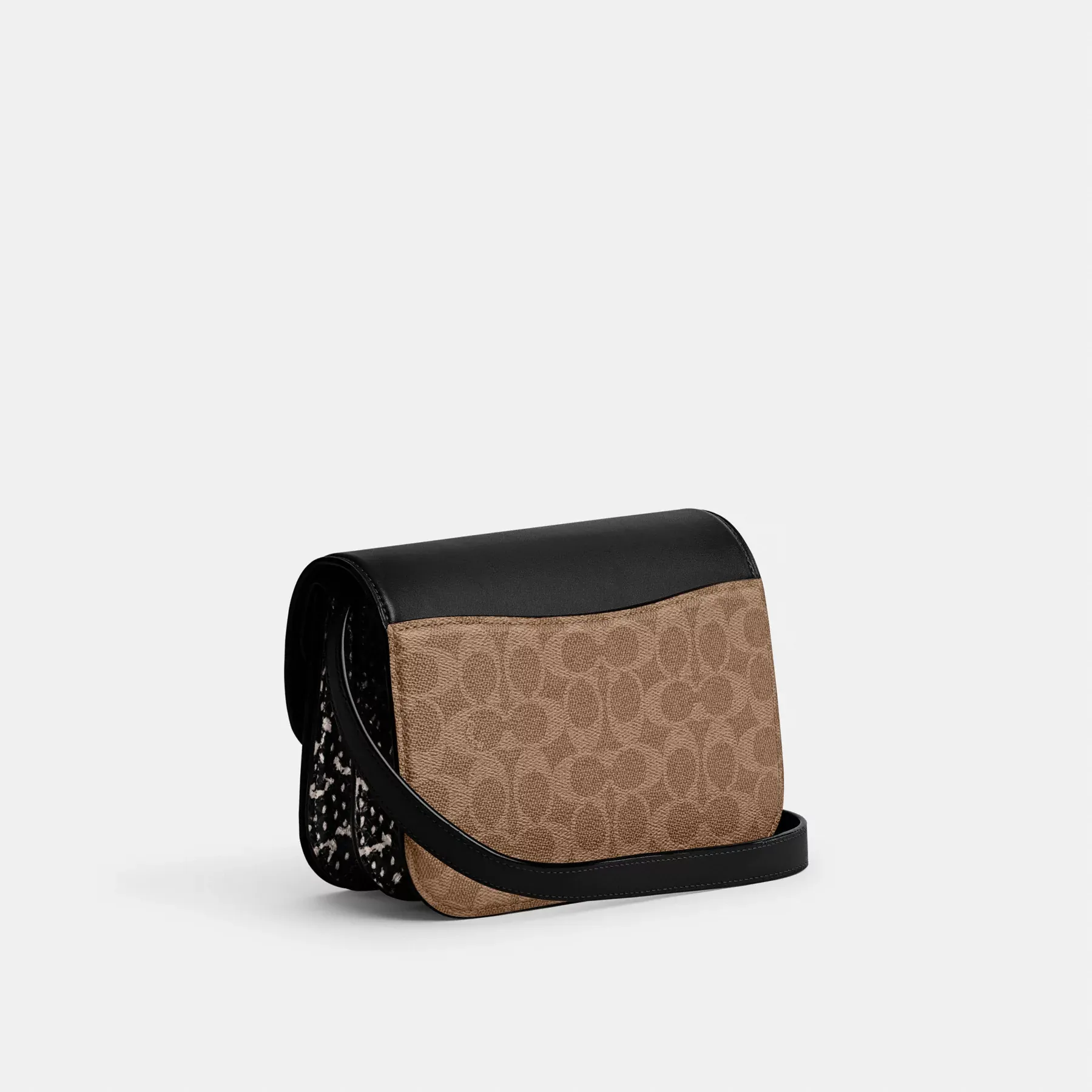 Idol Bag In Signature Canvas With Snakeskin Detail Black Tan Rust
