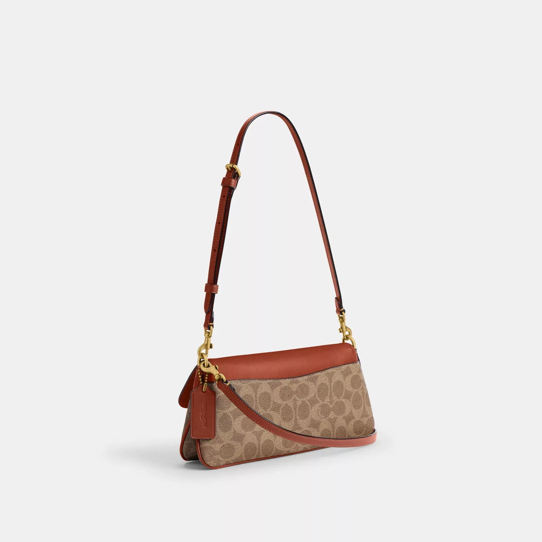 Jet Shoulder Bag In Signature Canvas Tan Caramel