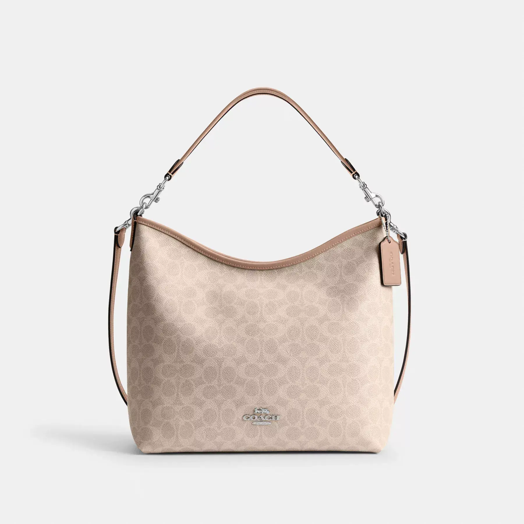 Laurel Large Shoulder Bag In Signature Canvas Sand/Taupe