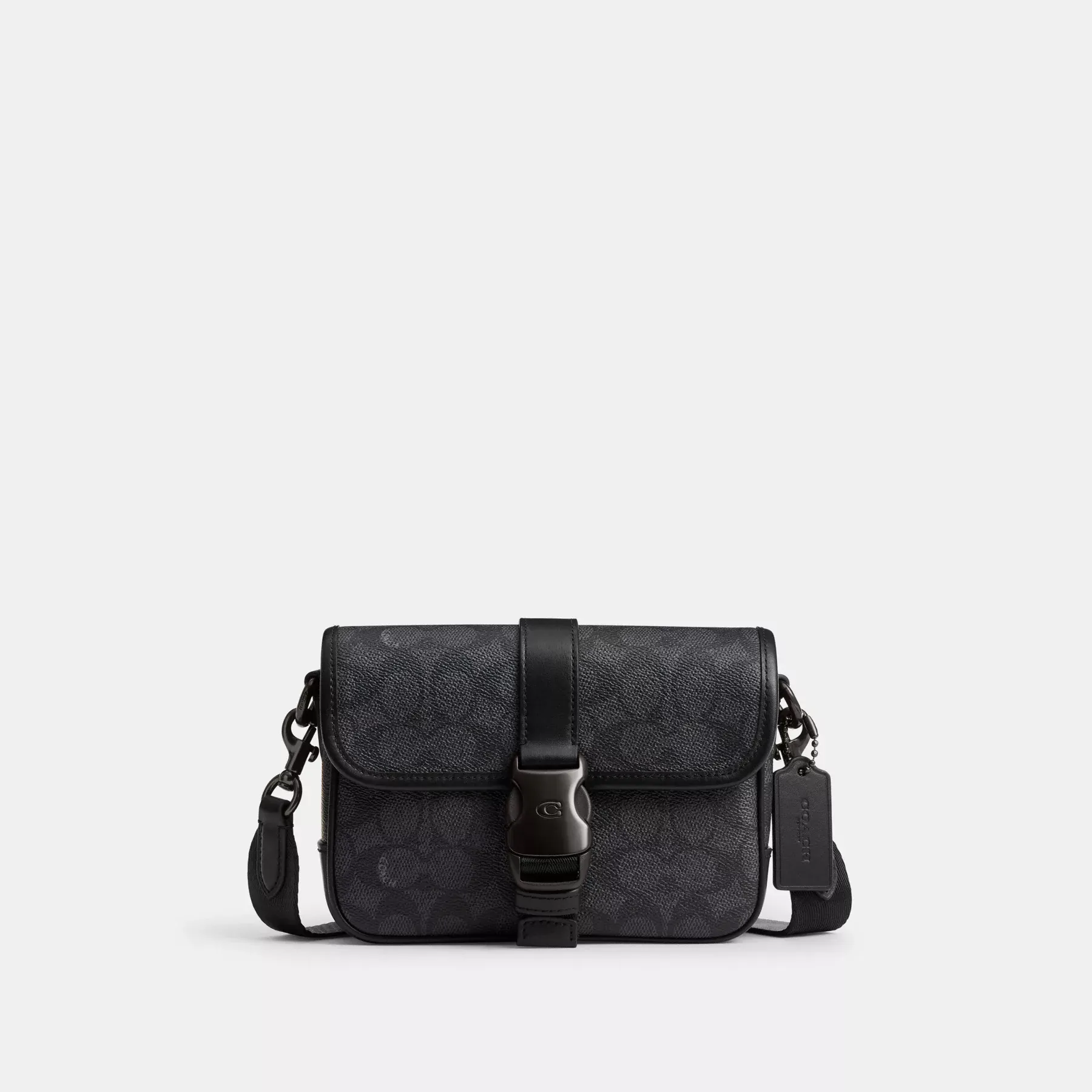 League Crossbody Bag 19 In Signature Canvas Charcoal Signature