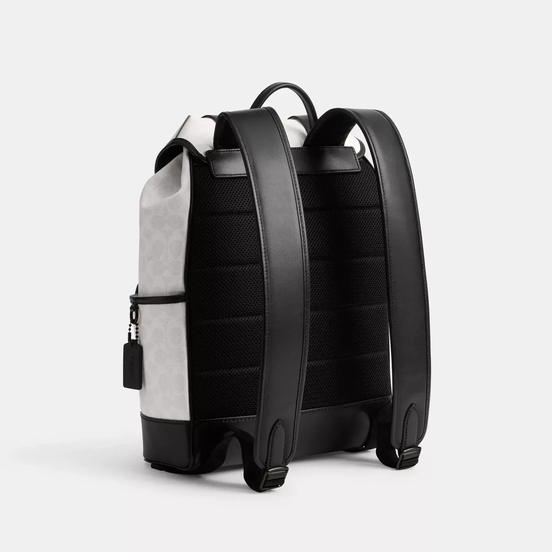League Flap Backpack In Signature Canvas White/Black Sig