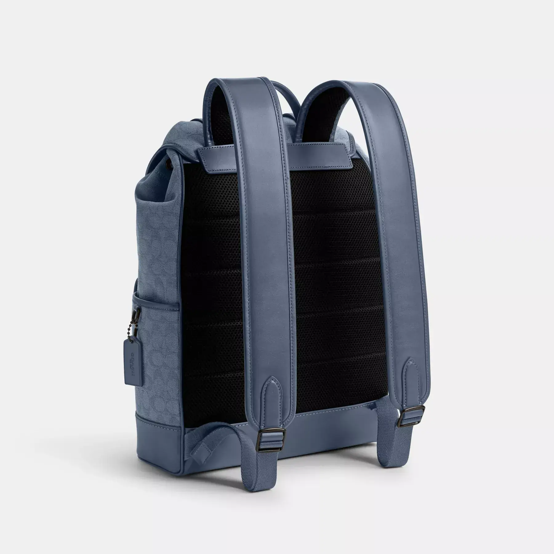 League Flap Backpack In Signature Canvas Jacquard Washed Chambray