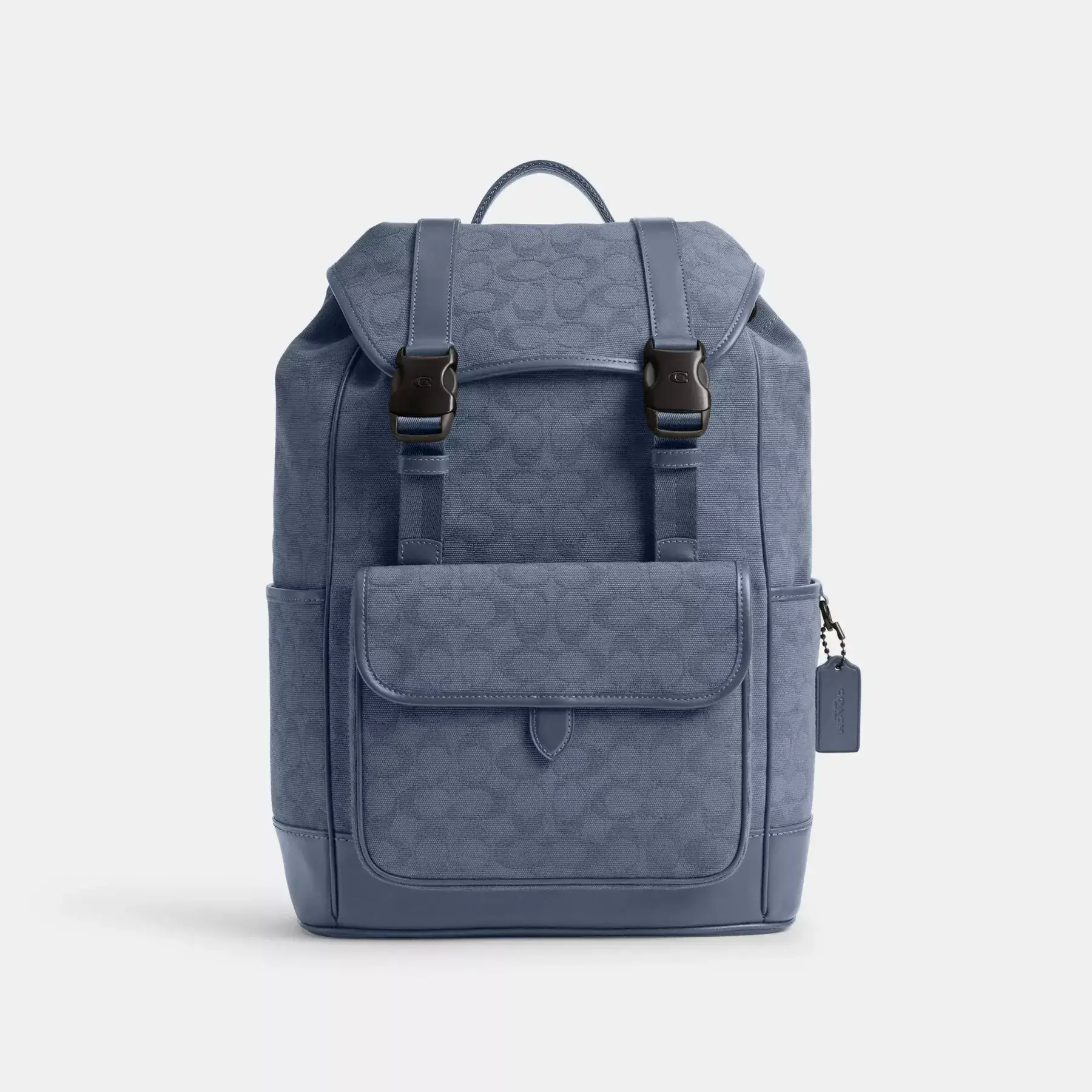 League Flap Backpack In Signature Canvas Jacquard Washed Chambray