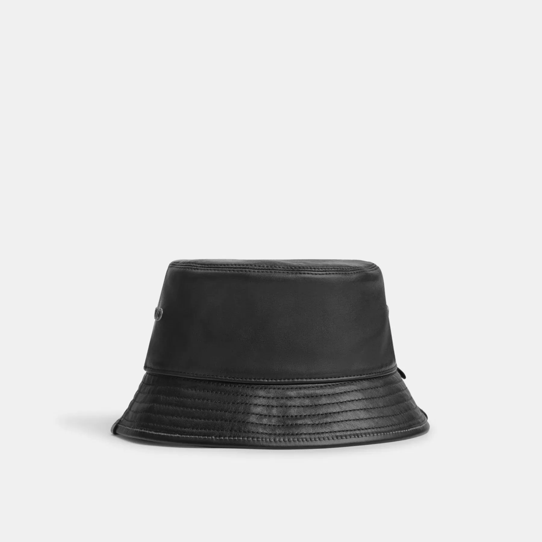 Leather  Bucket Hat Black