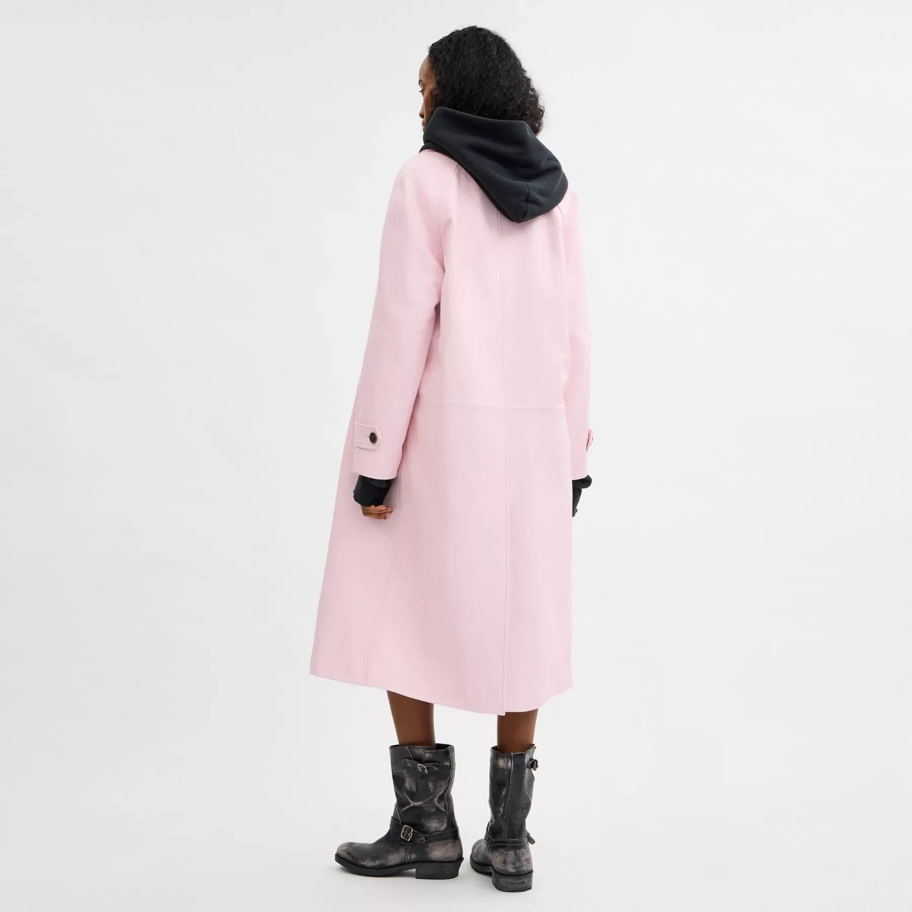Leather Wind Coat Pink Leather Wind Coat Pink
