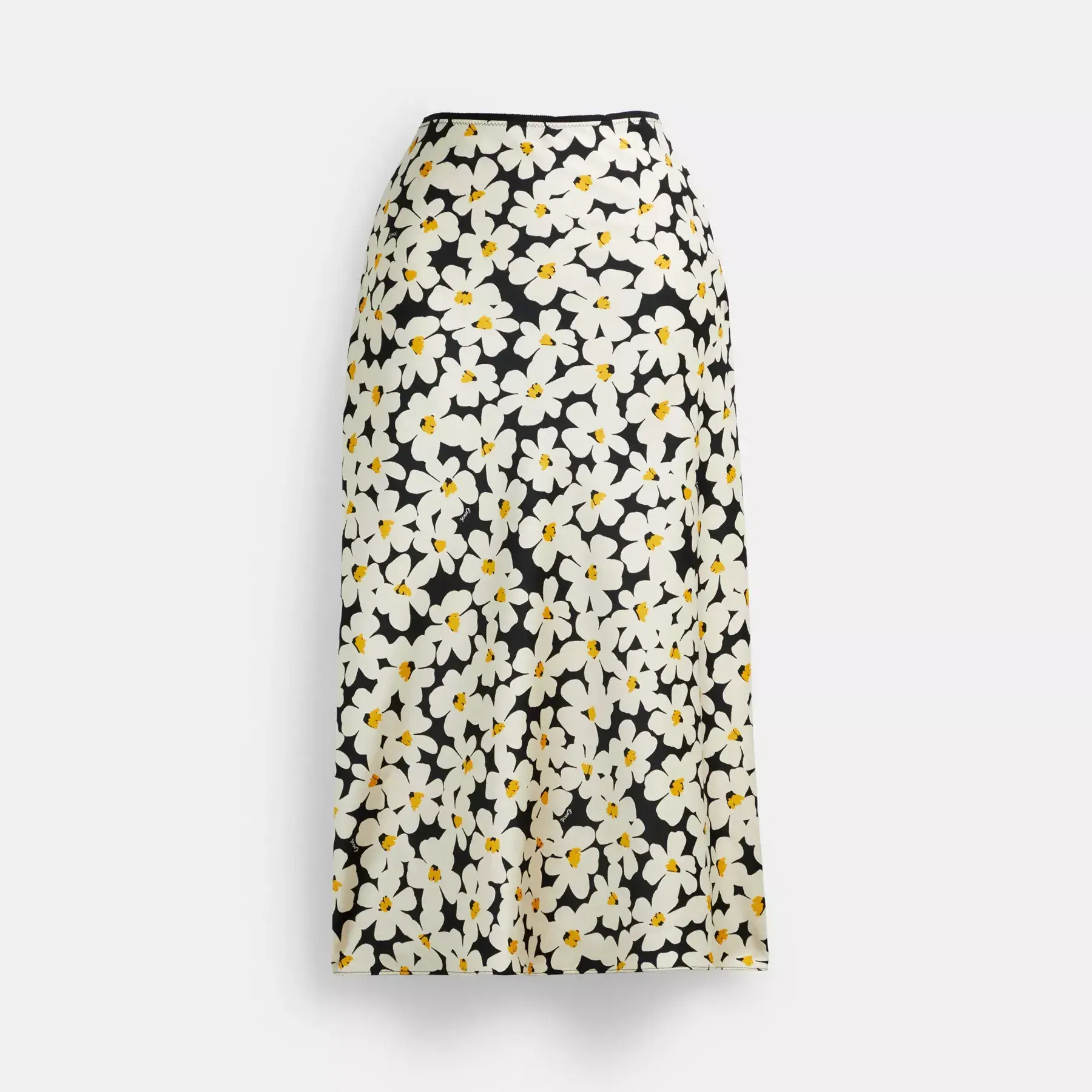 Long Floral Midi Skirt Black Multi