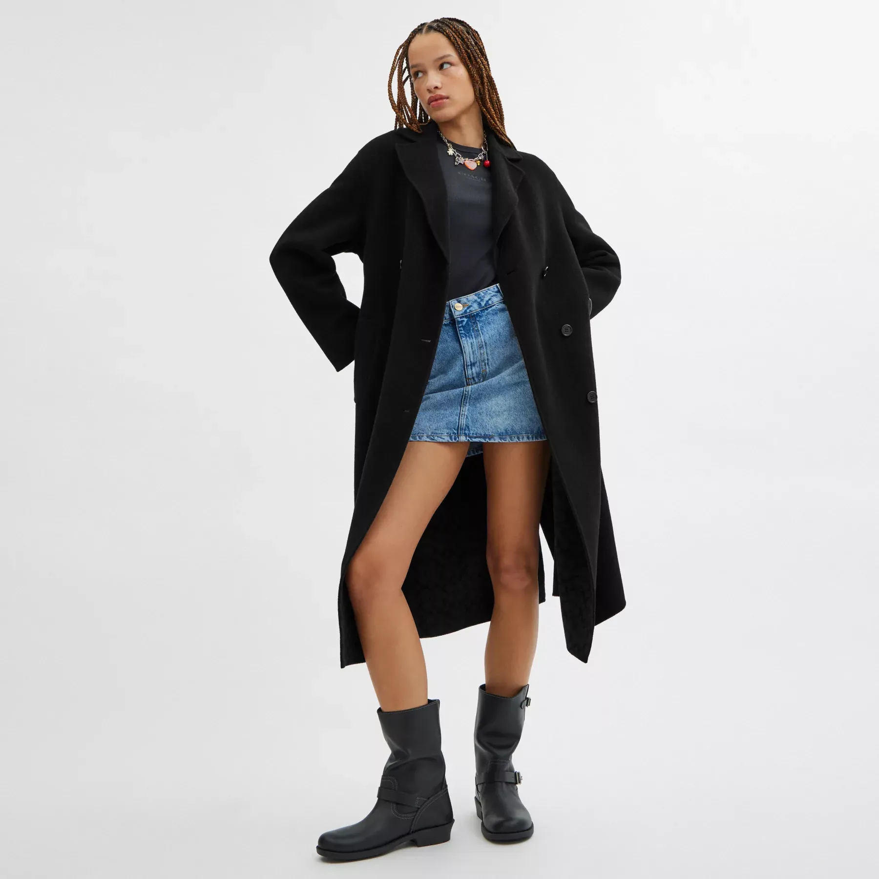 Long Wool Coat Black