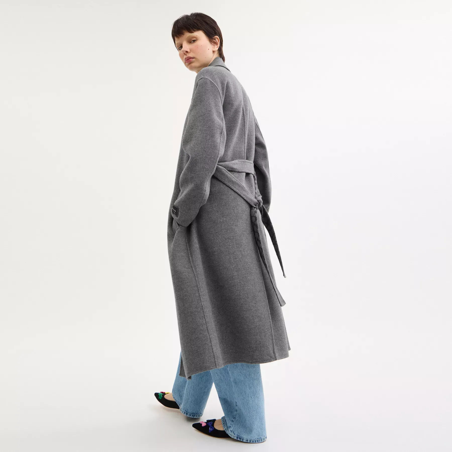 Long Wool Coat Charcoal Grey Long Wool Coat Charcoal Grey