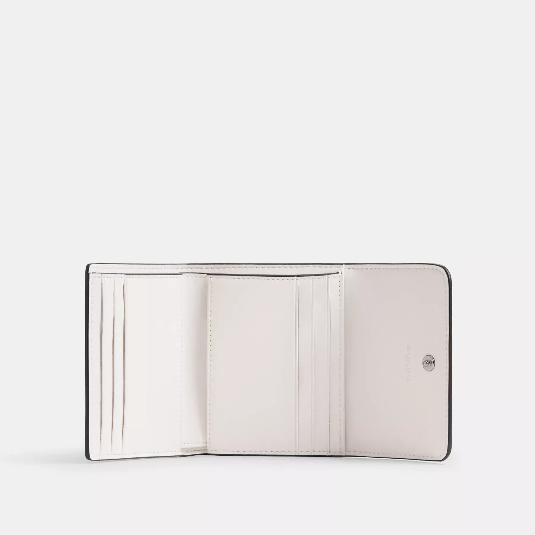 Mila Small Flap Wallet In Signature Canvas White Chalk