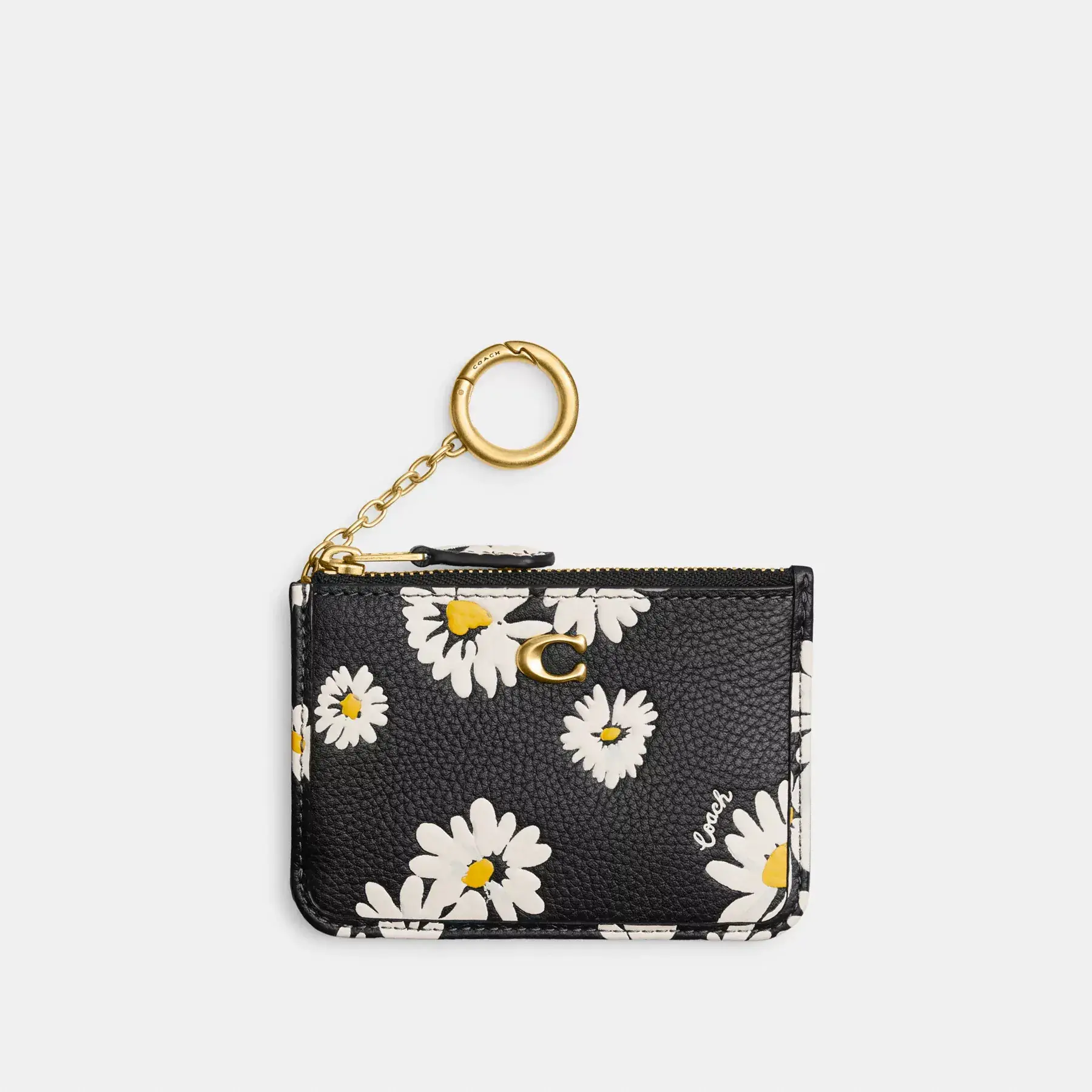 Mini Skinny Id Case With Floral Print Black Multi
