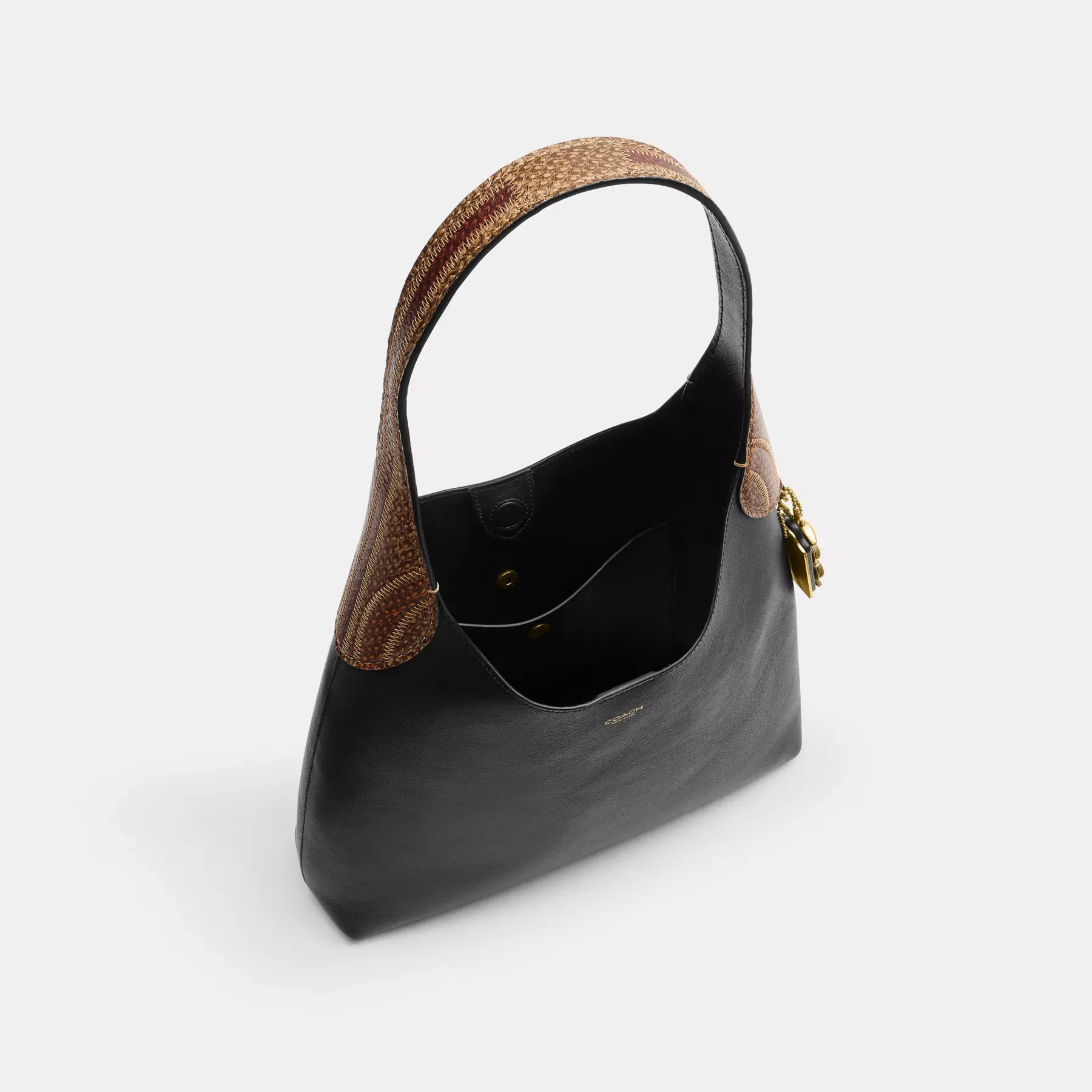 New Year Brooklyn Shoulder Bag 28 With Snakeskin Detail Black New Year Brooklyn Shoulder Bag 28 With Snakeskin Detail Black