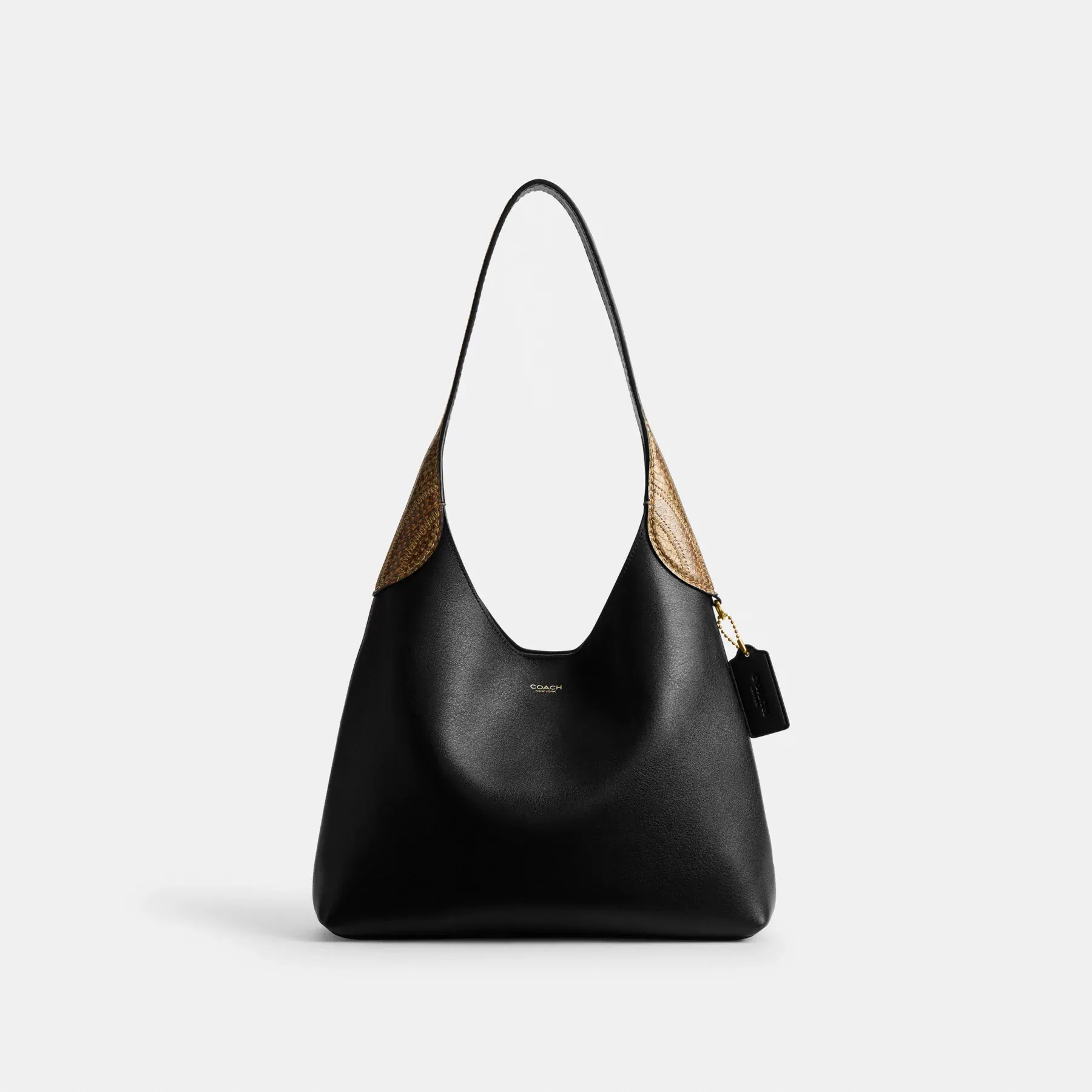 New Year Brooklyn Shoulder Bag 28 With Snakeskin Detail Black