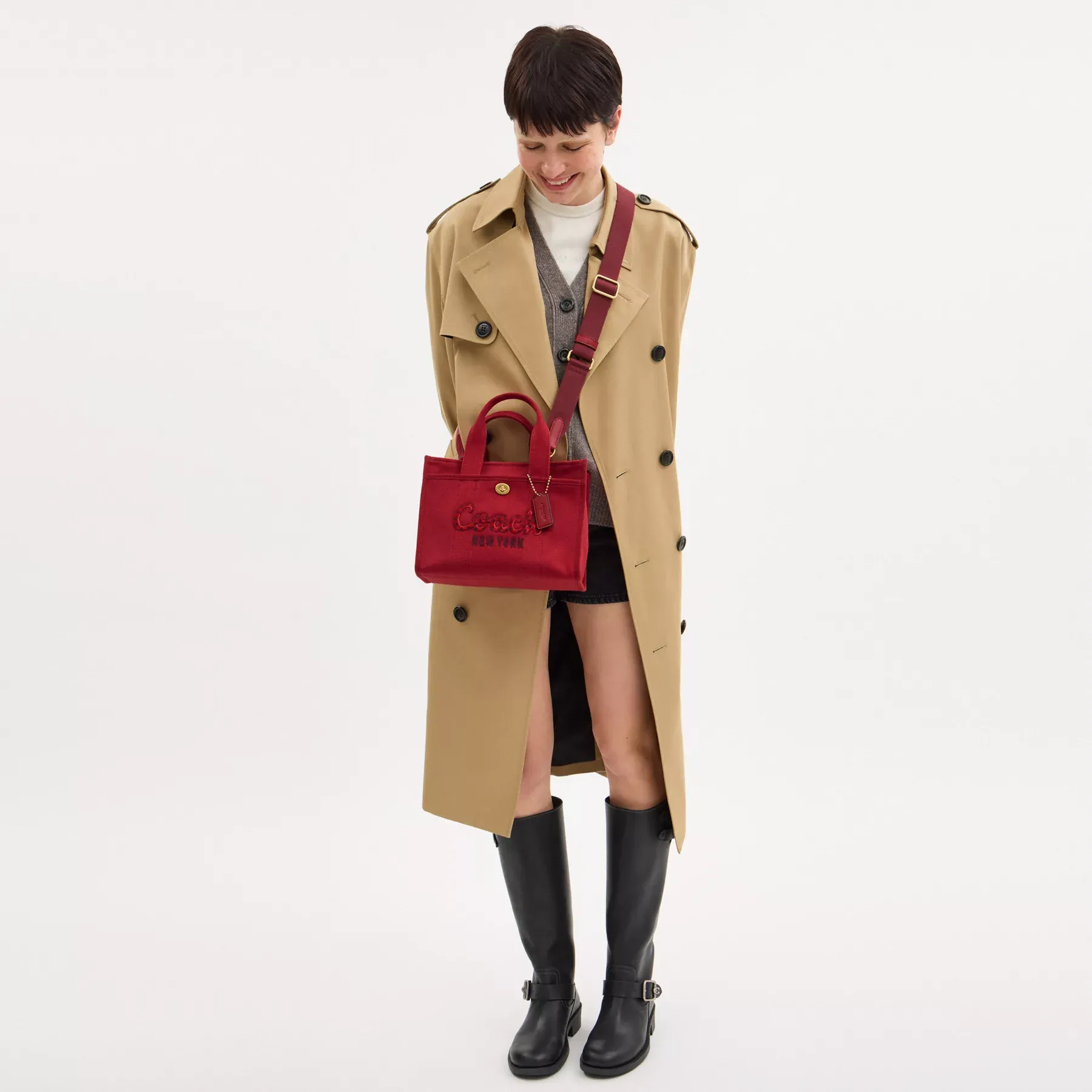 New Year Cargo Tote Bag 26 With Coach Snake Script Ruby New Year Cargo Tote Bag 26 With Coach Snake Script Ruby