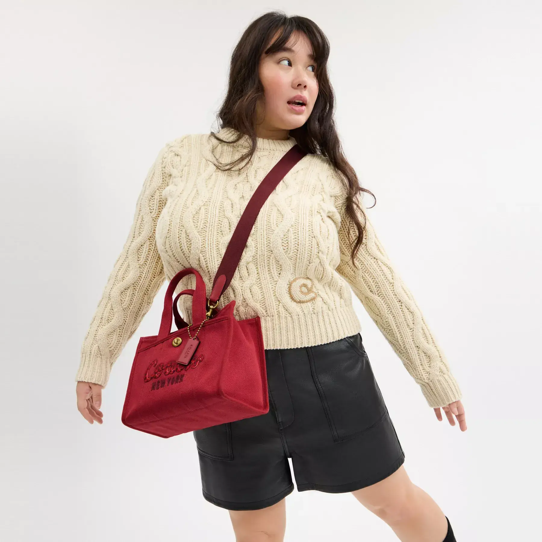 New Year Cargo Tote Bag 26 With Coach Snake Script Ruby New Year Cargo Tote Bag 26 With Coach Snake Script Ruby