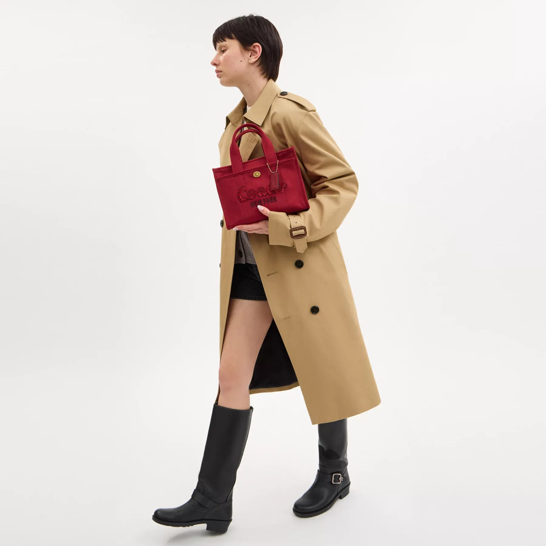 New Year Cargo Tote Bag 26 With Coach Snake Script Ruby New Year Cargo Tote Bag 26 With Coach Snake Script Ruby