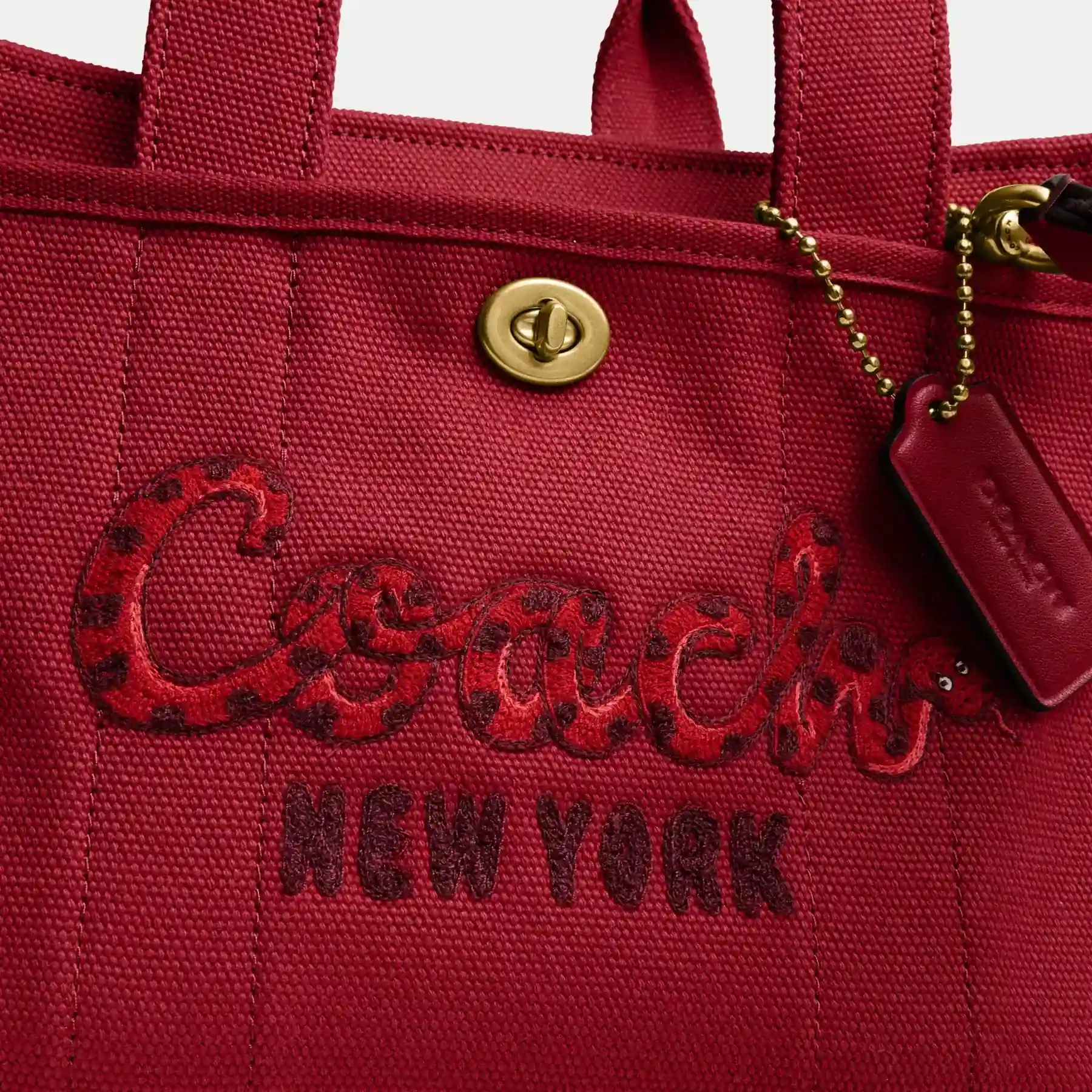 New Year Cargo Tote Bag 26 With Coach Snake Script Ruby New Year Cargo Tote Bag 26 With Coach Snake Script Ruby