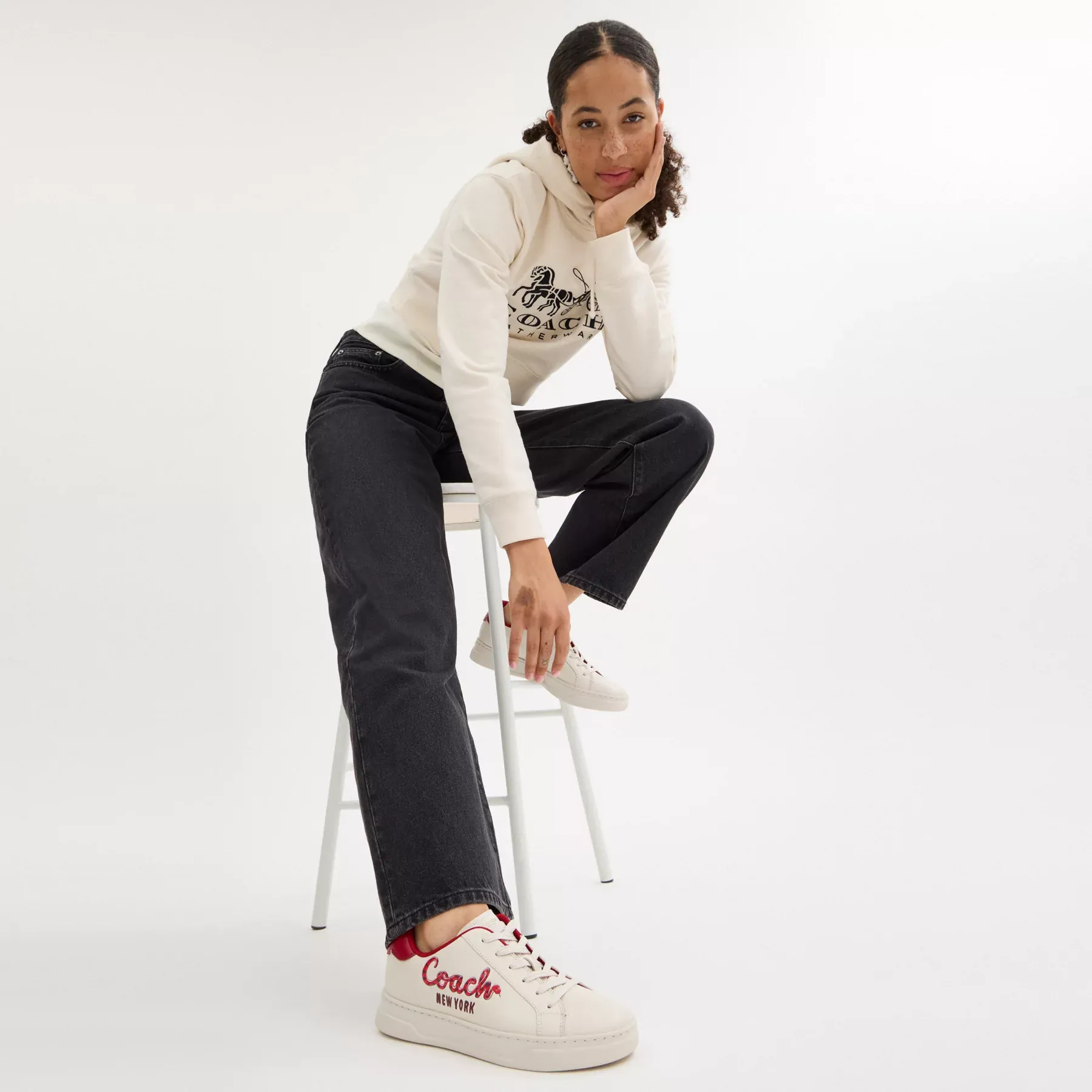 New Year High Line Sneaker With Coach Snake Script Chalk Multi New Year High Line Sneaker With Coach Snake Script Chalk Multi