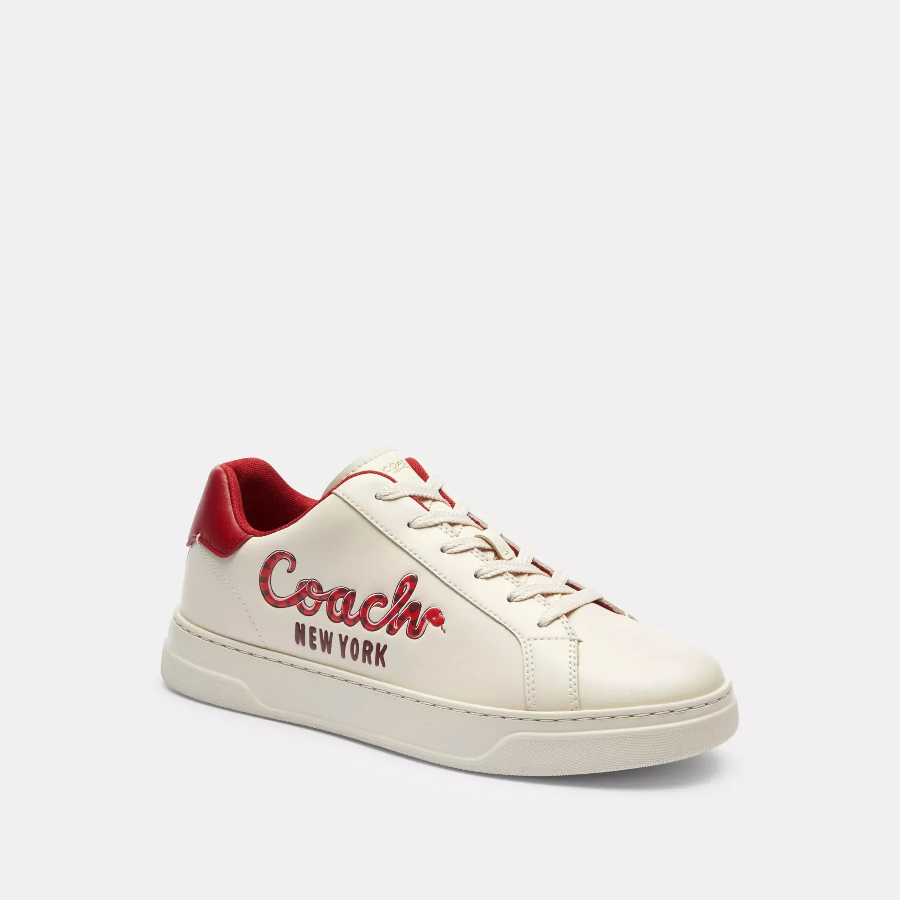 New Year Highline Sneaker With Coach Snake Script Chalk Multi