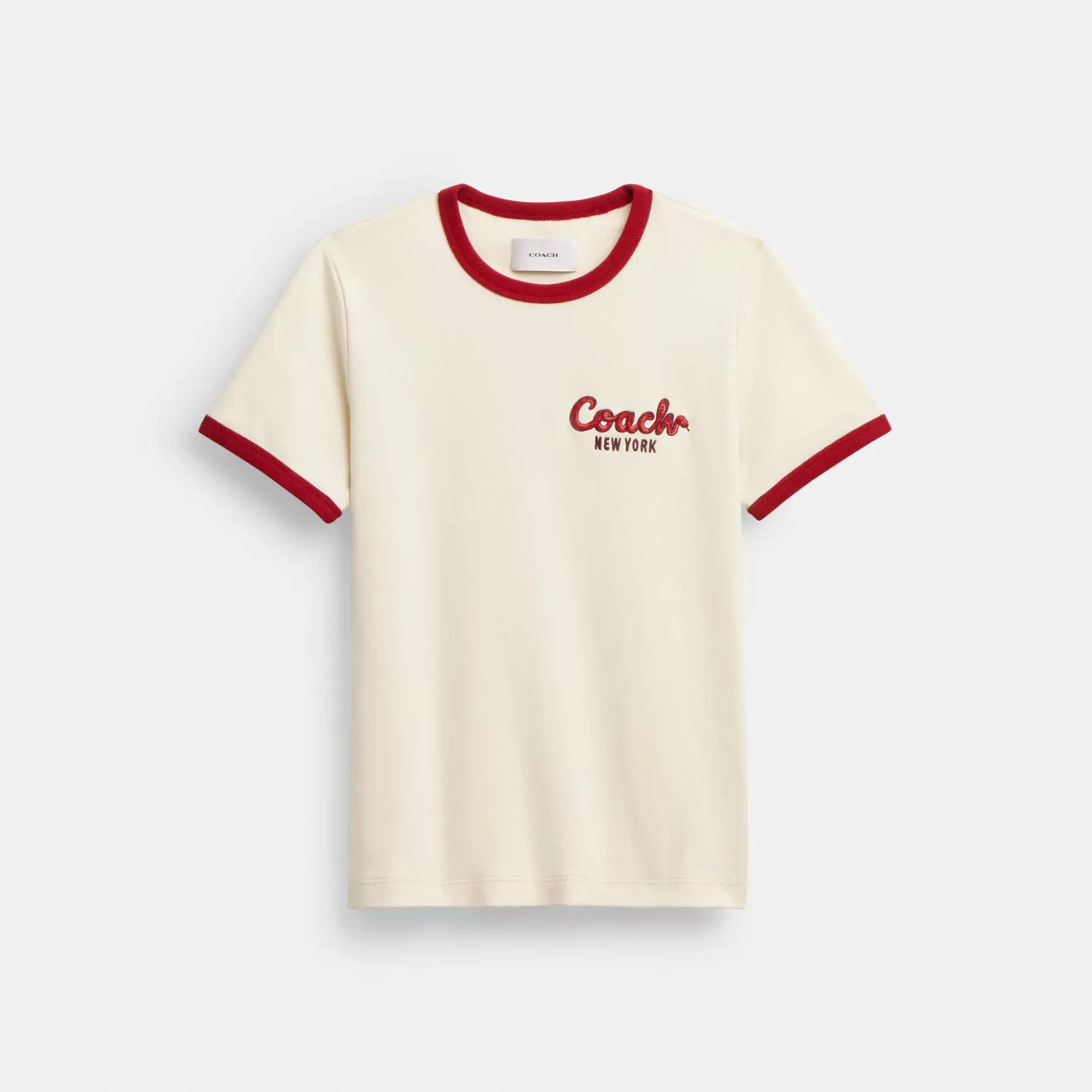 New Year Ringer T-Shirt In Organic Cotton Cream