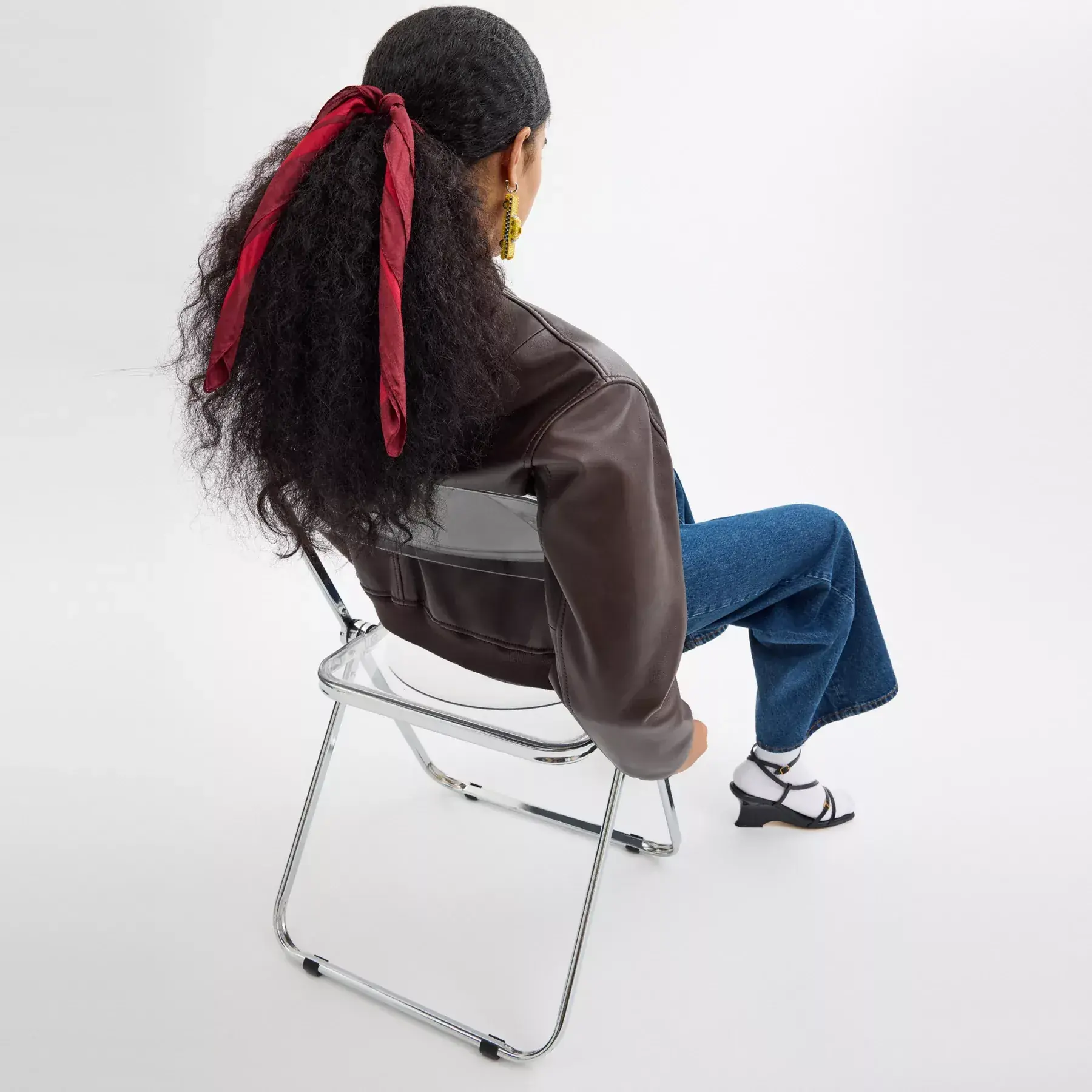 New Year Silk Bandana With Coach Snake Script Print Red