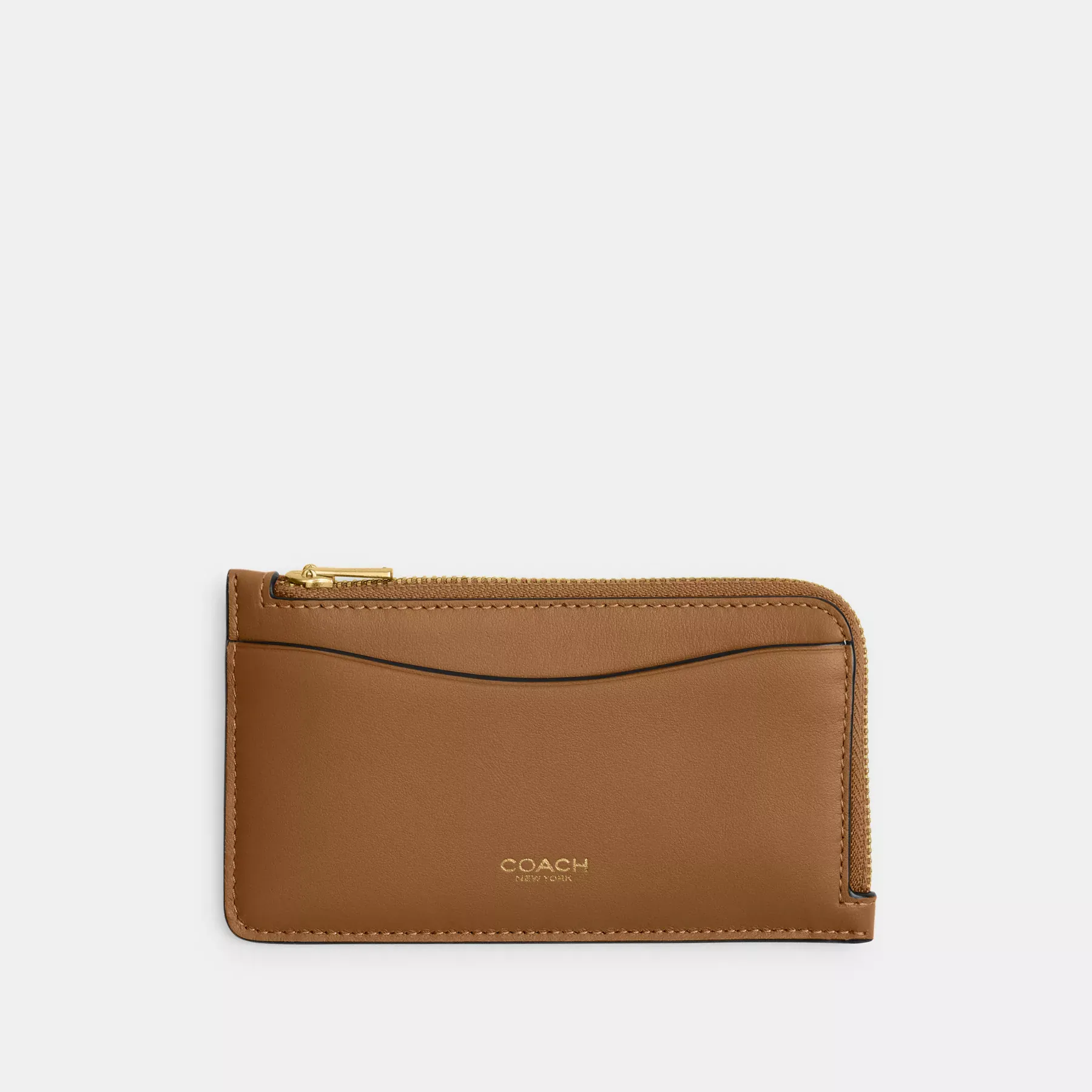 New York Zip Card Case Honey Brown