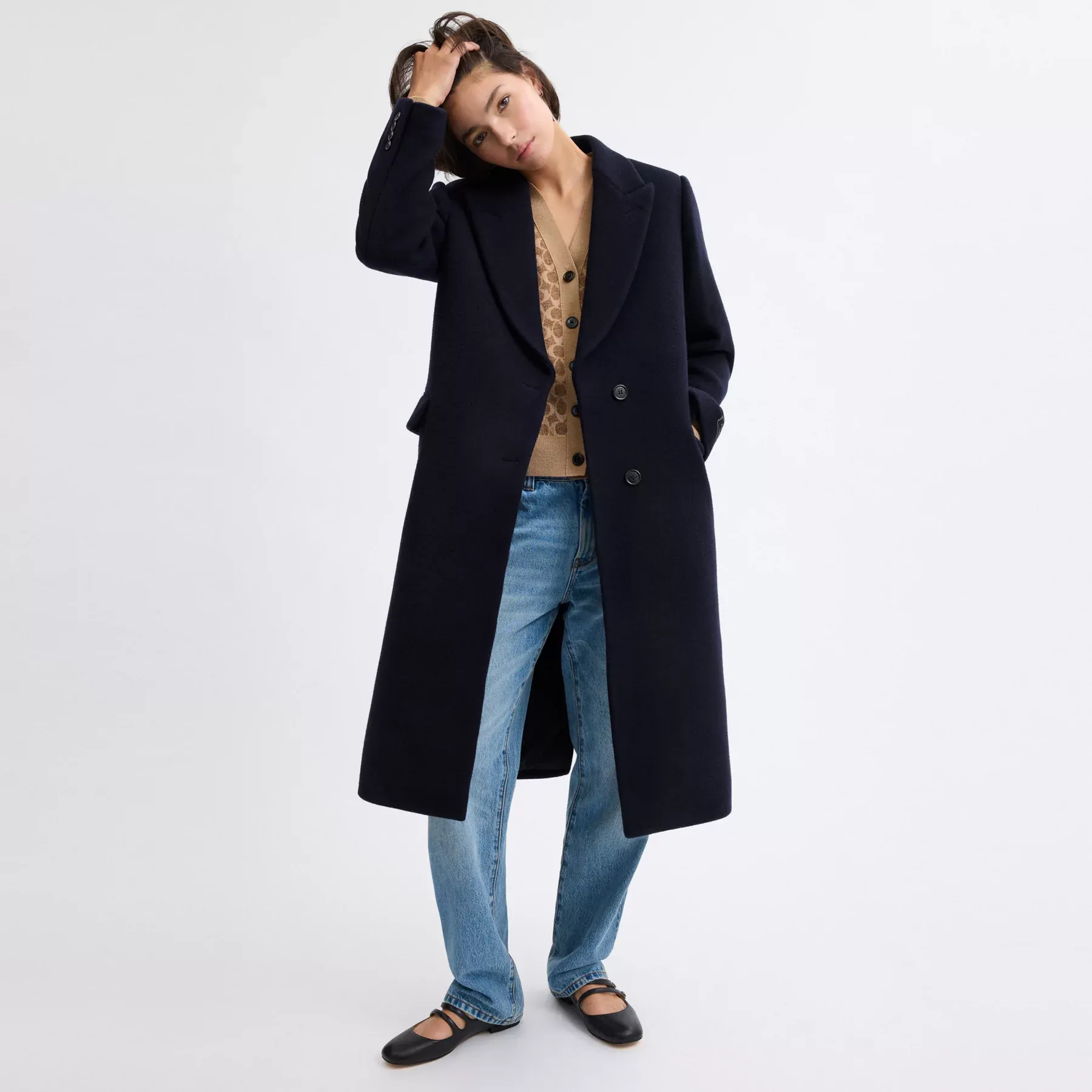 Oversized Wool Coat Navy Oversized Wool Coat Navy