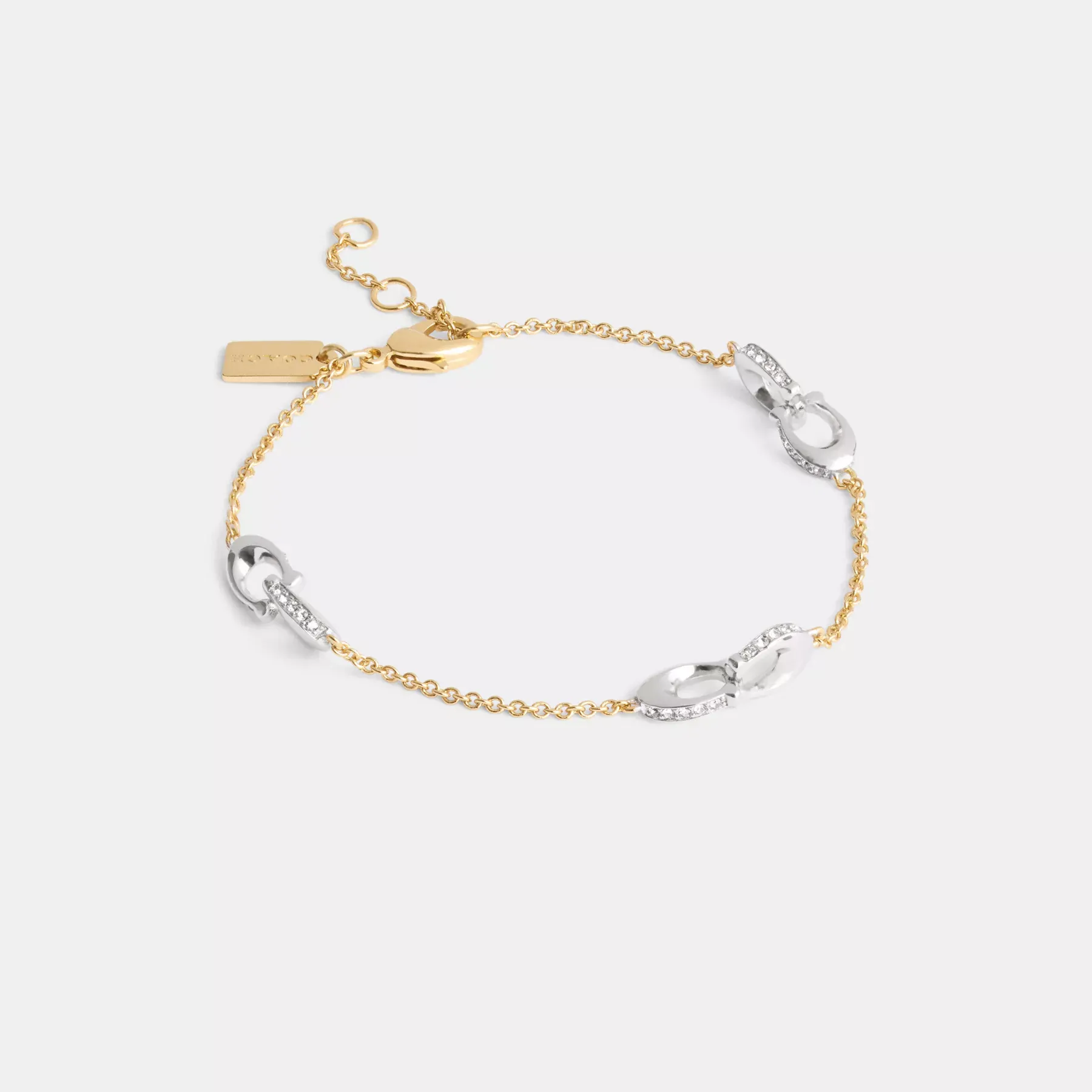 Pavé Signature Chain Bracelet Gold/Silver
