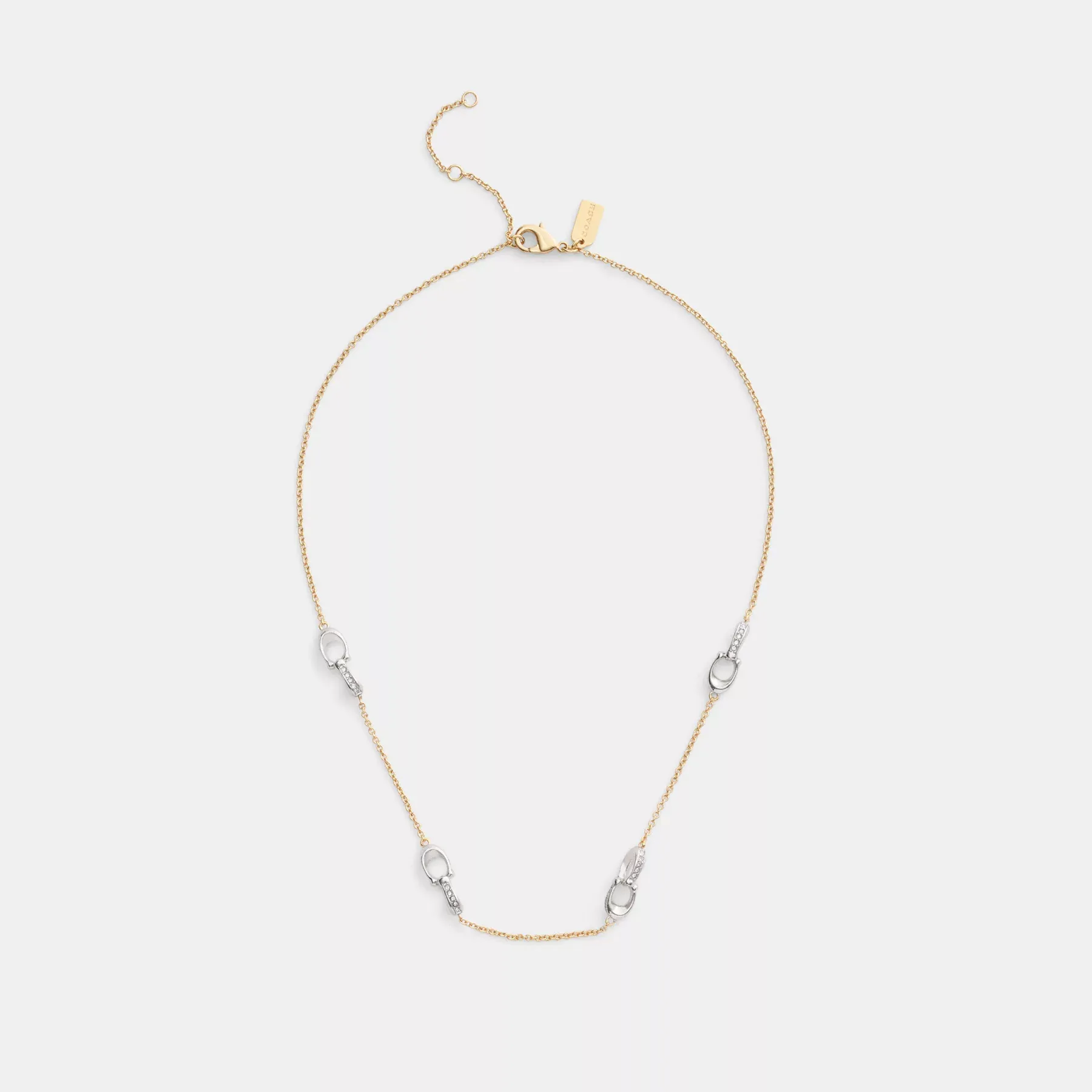 Pavé Signature Chain Necklace Gold/Silver