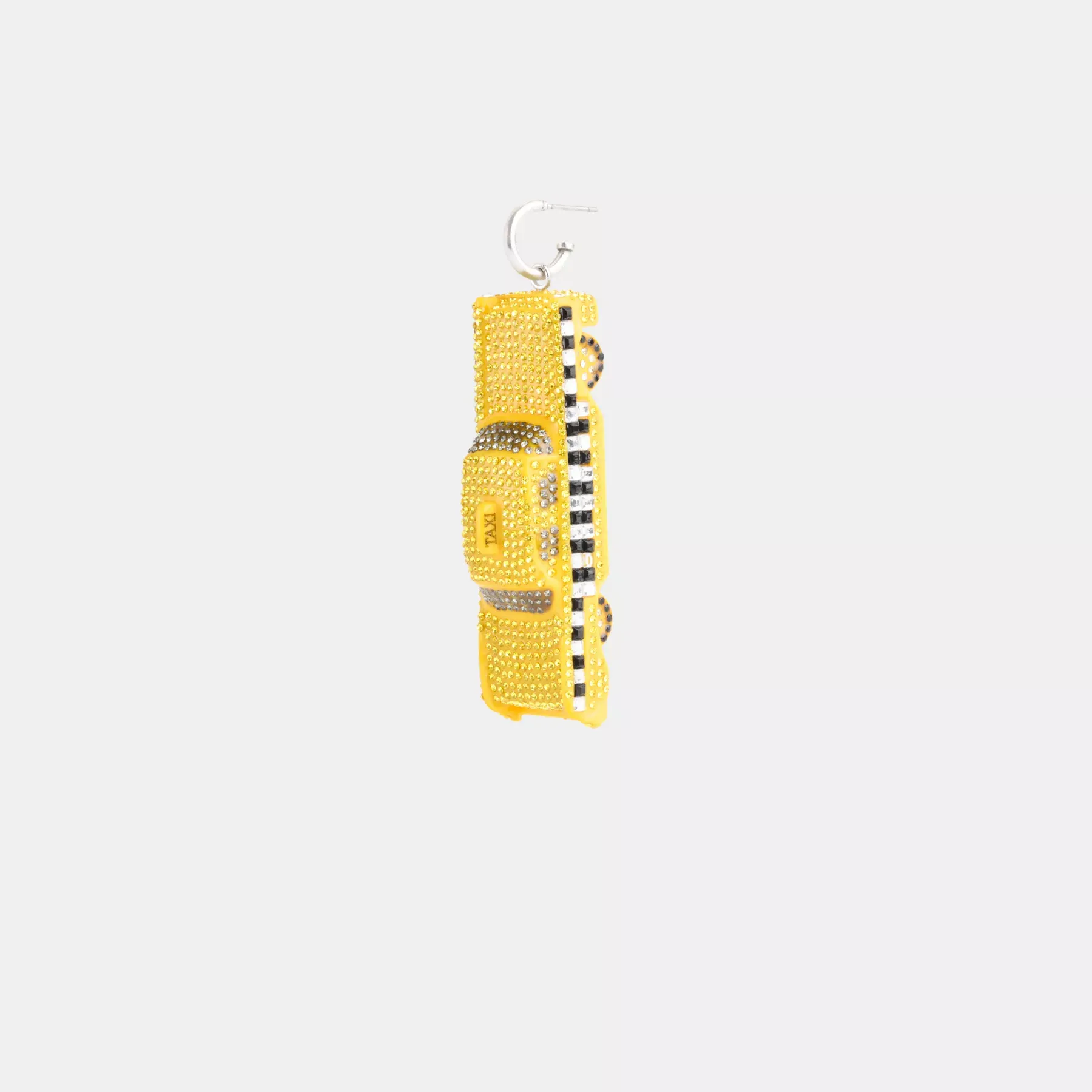 Pavé Taxi Cab Single Earring Silver/Yellow