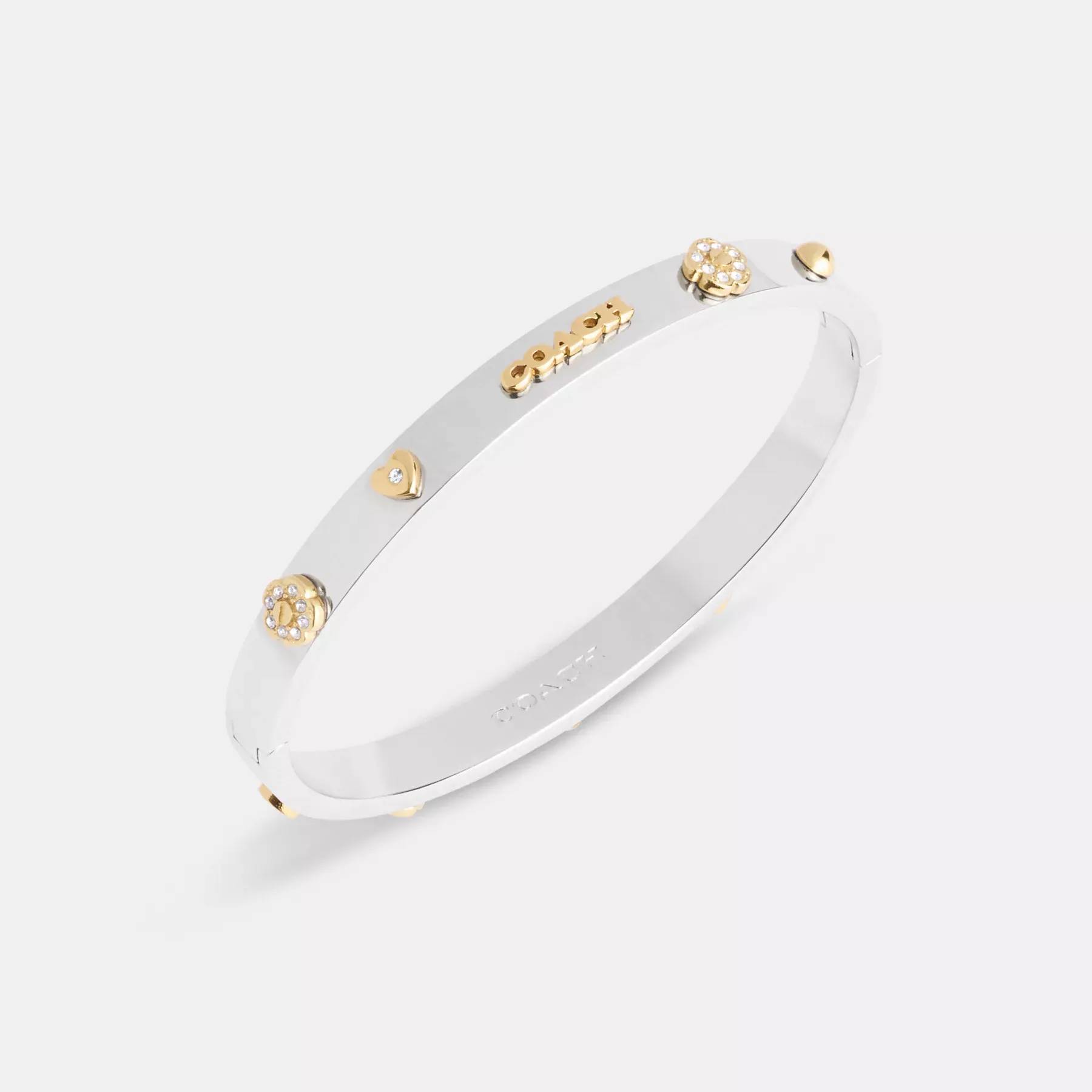 Pegged Hinged Bangle Gold/Silver