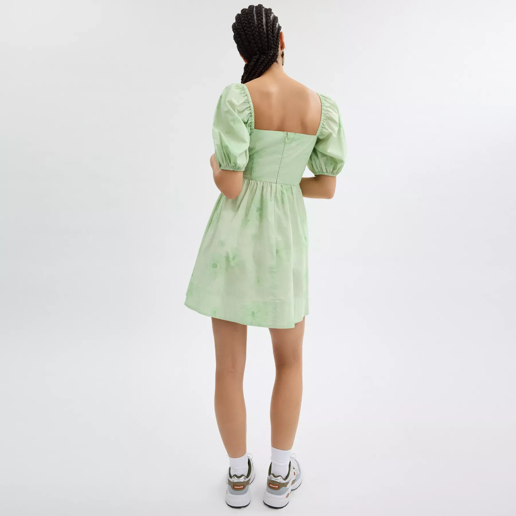 Puff Sleeve Mini Dress Green Puff Sleeve Mini Dress Green