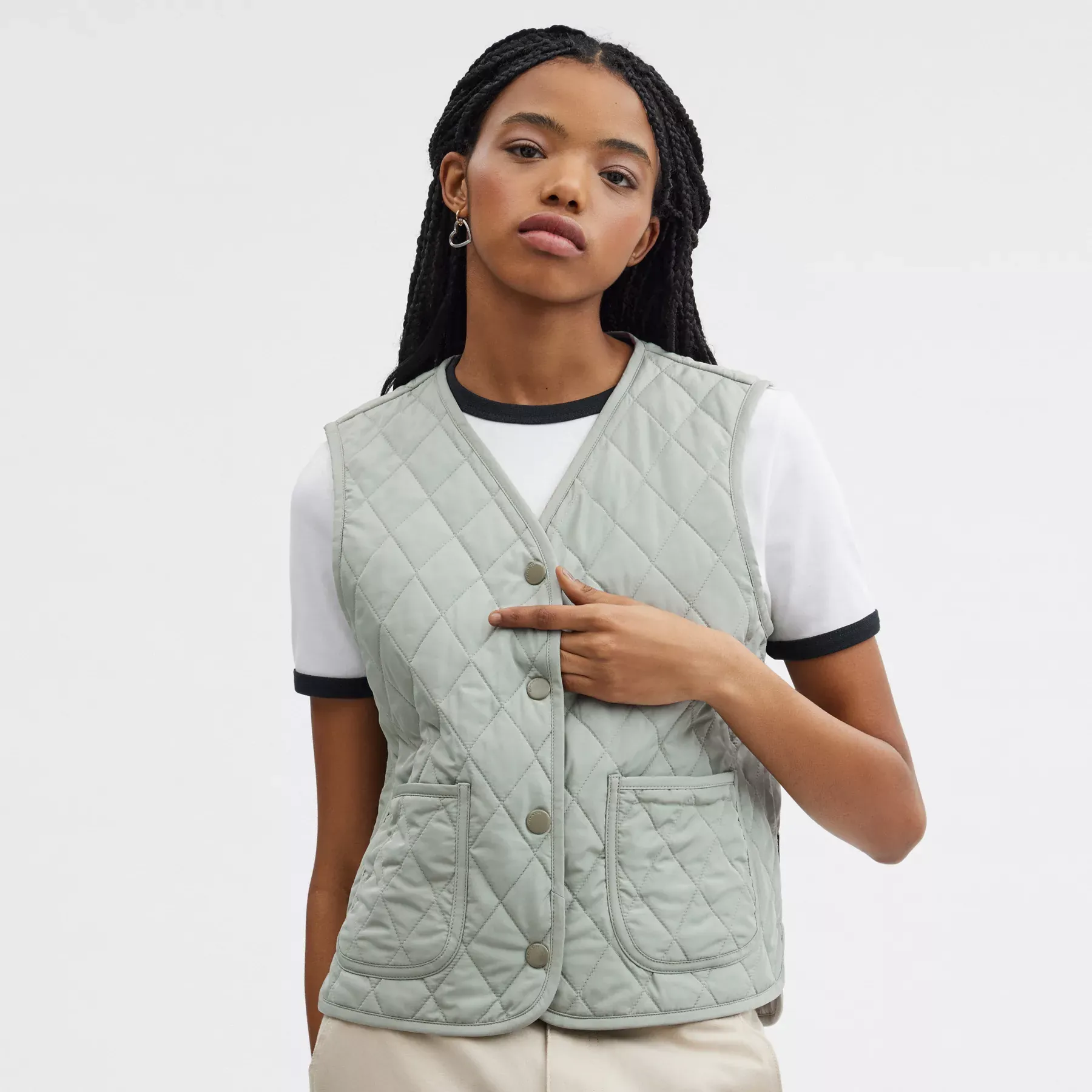 Quilted Vest Green