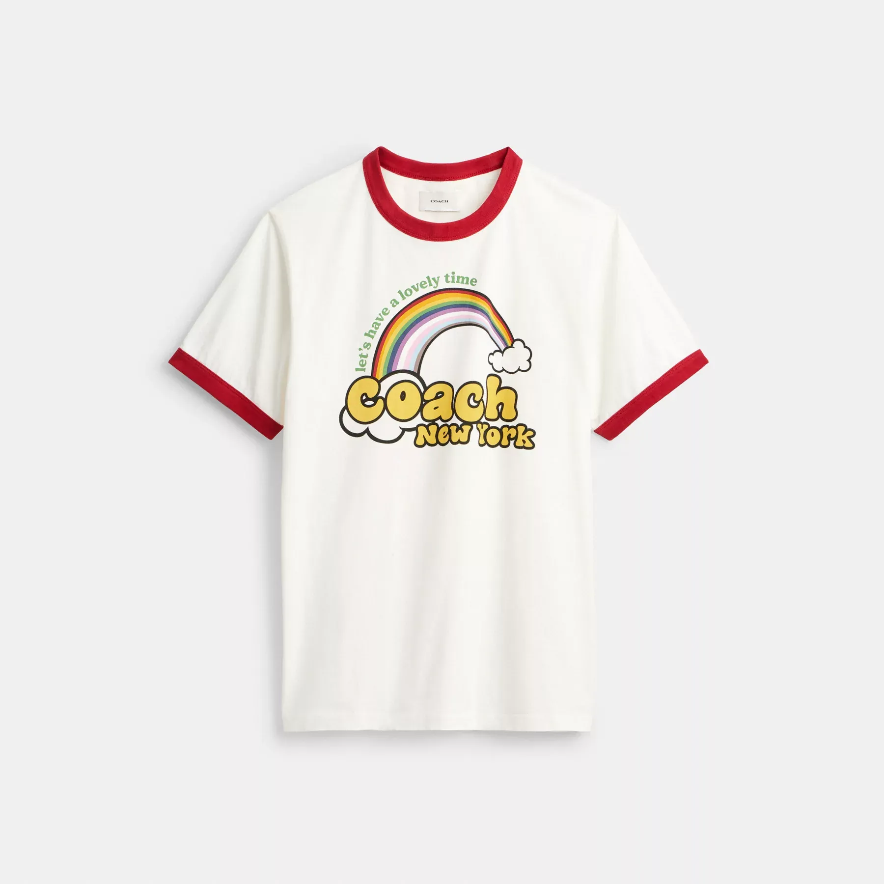 Rainbow Ringer T-Shirt White Multi