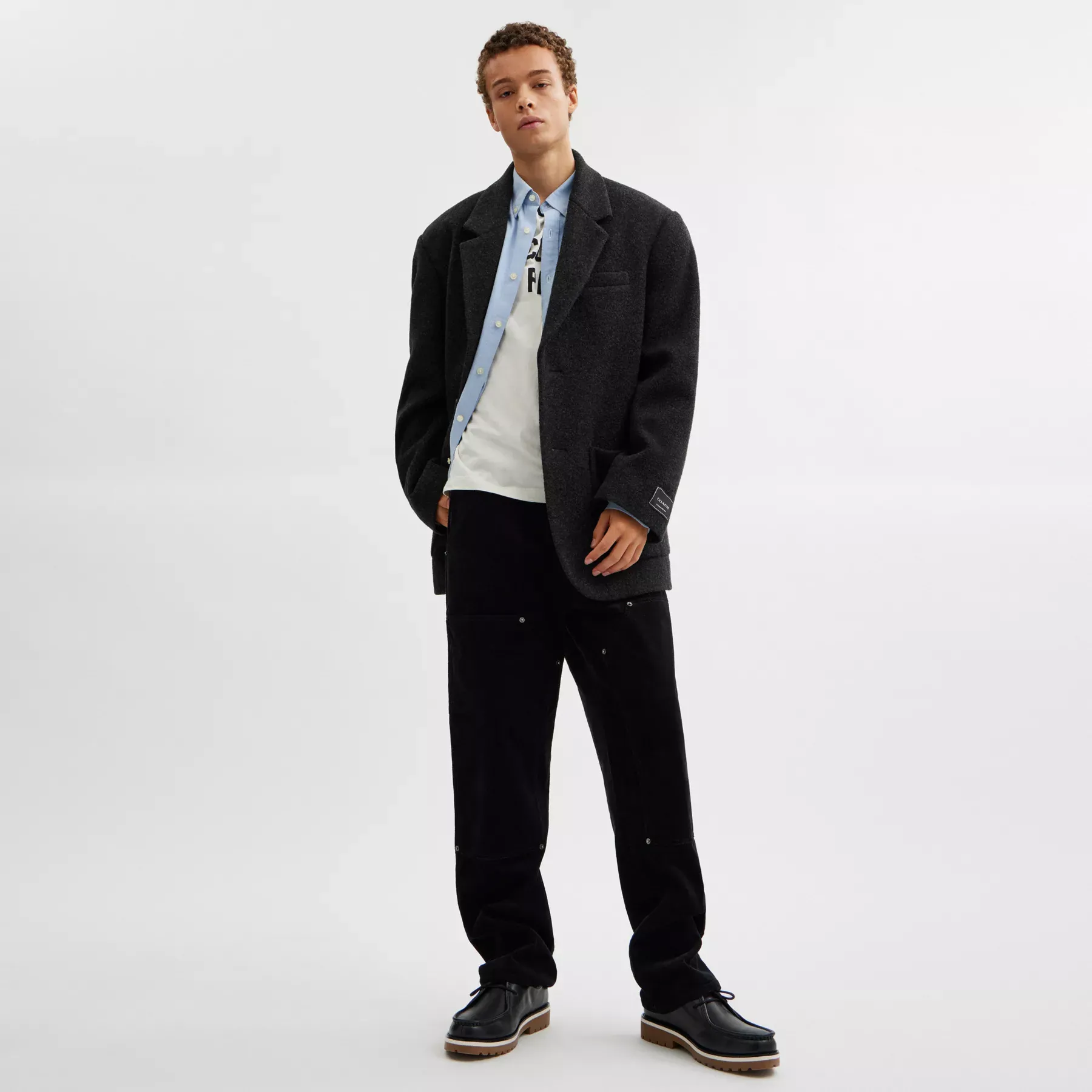 Relaxed Wool Blazer Charcoal