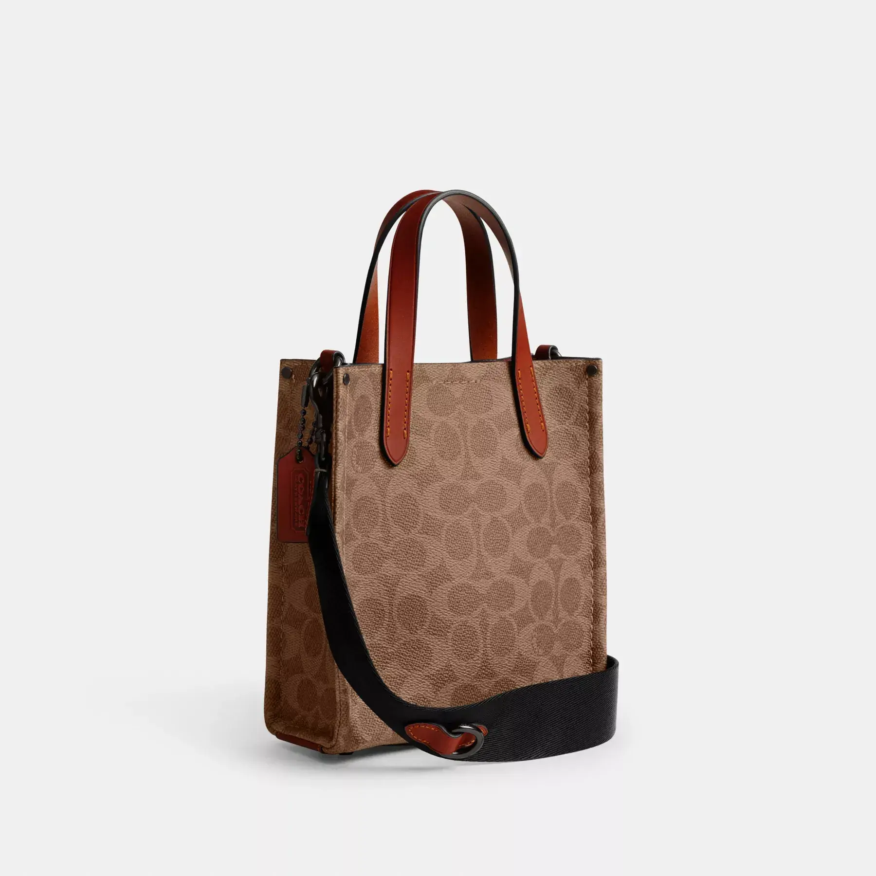 Relay Tote Bag 17 In Signature Canvas With Coach Graphic Tan Multi