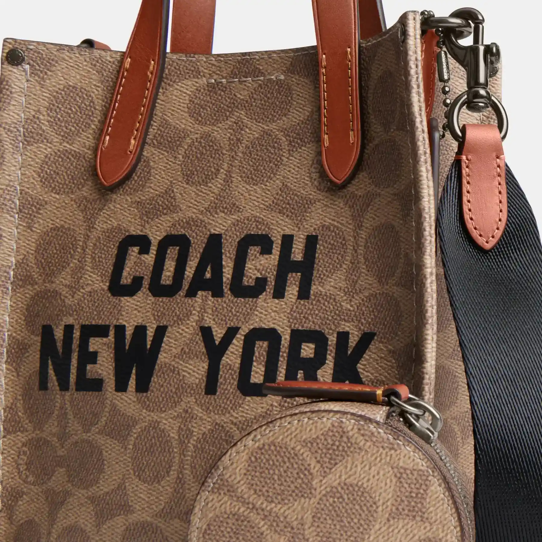 Relay Tote Bag 17 In Signature Canvas With Coach Graphic Tan Multi Relay Tote Bag 17 In Signature Canvas With Coach Graphic Tan Multi
