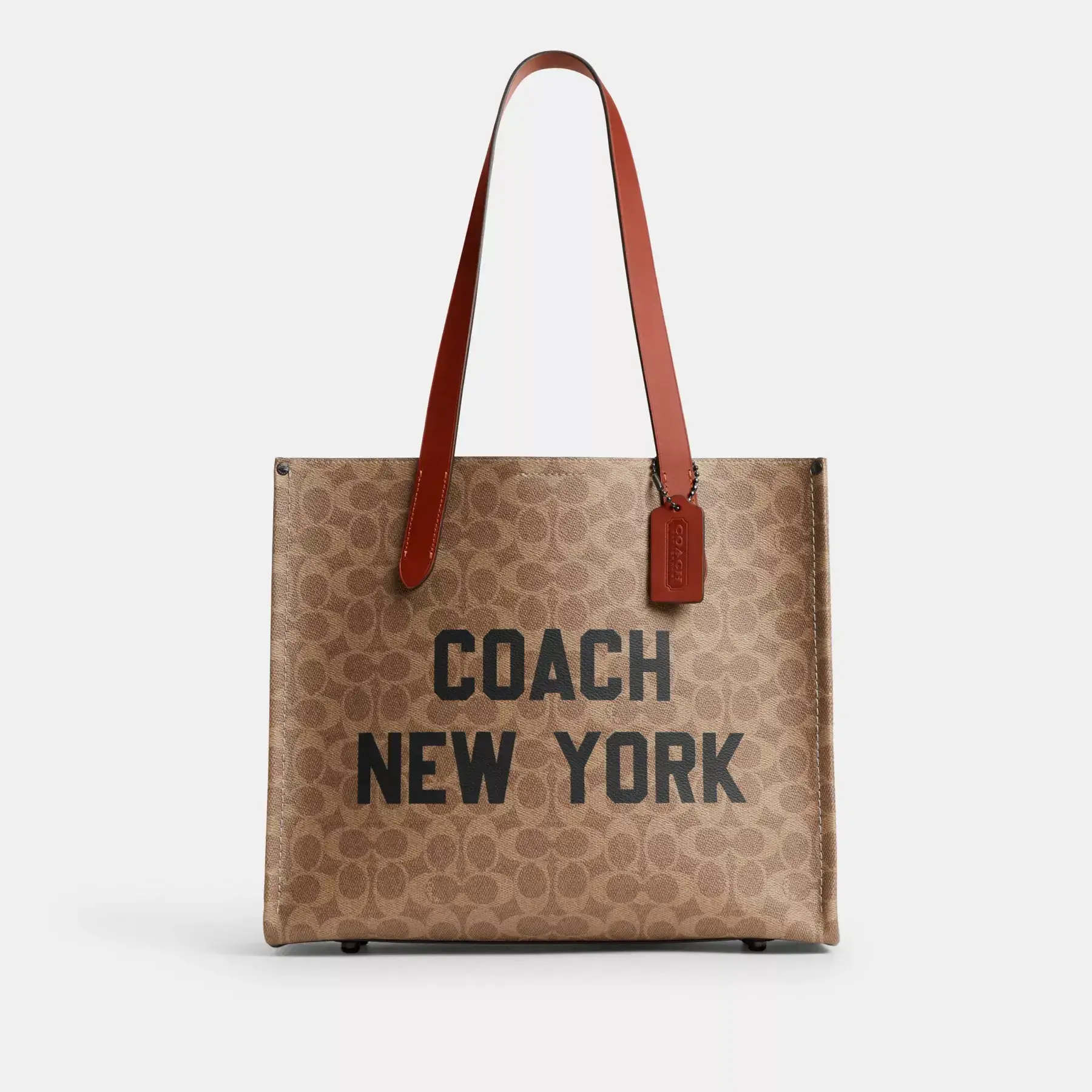 Relay Tote Bag 34 In Signature Canvas With Coach Graphic Tan Multi